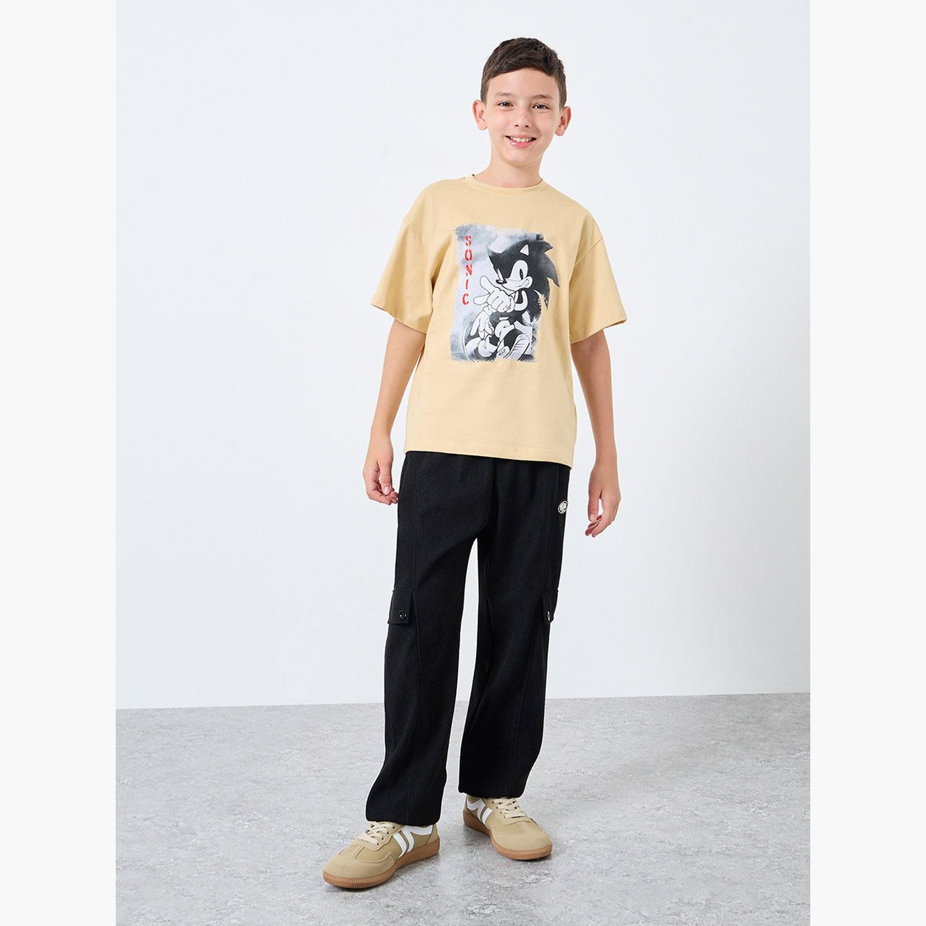 ستايلي - تي شيرت مطبوع عليه صورة قنفذ سونيك المراهق-boys-clothing-tshirtsandpolos-image-2