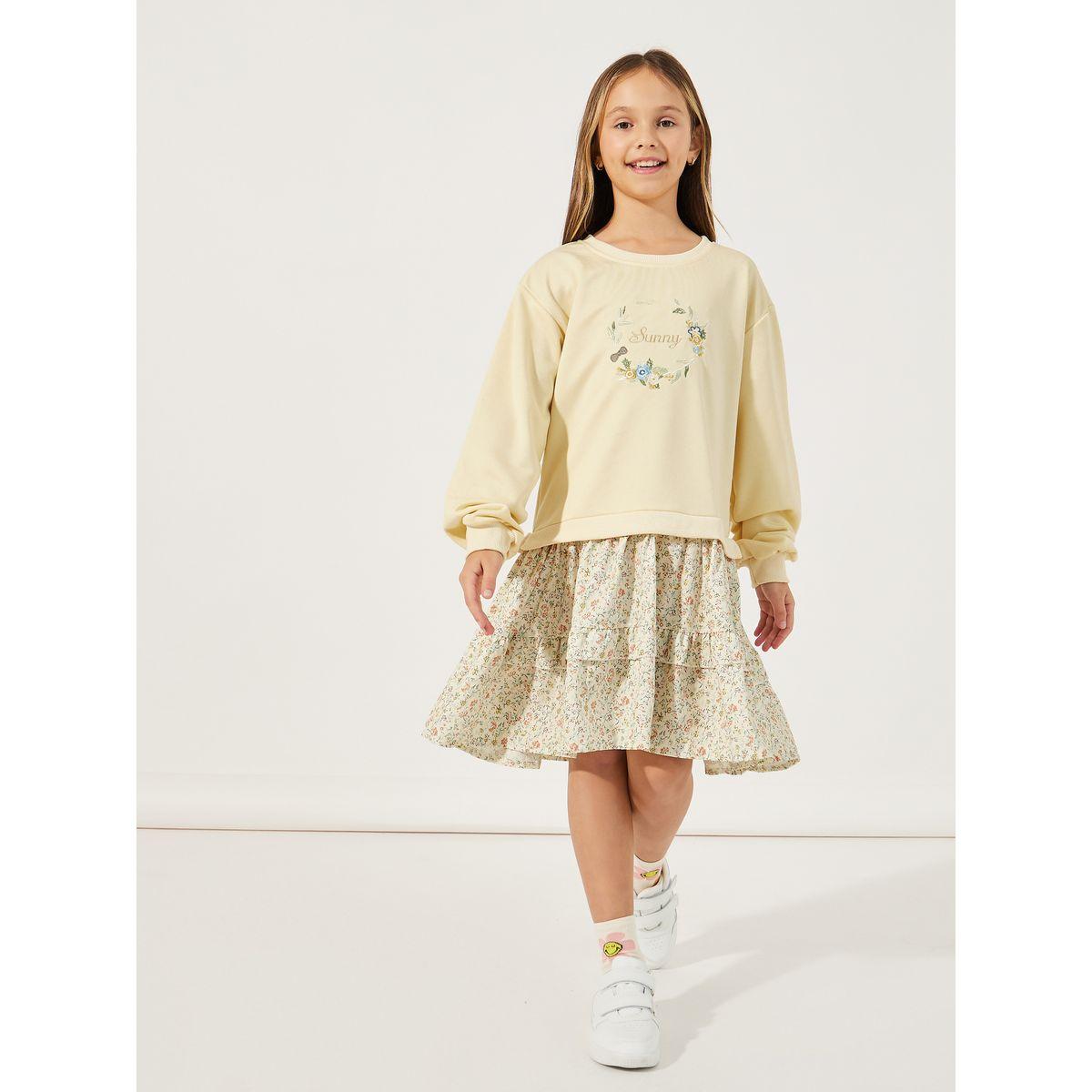 فستان بطبعة زهور وأكمام طويلة-girls-clothing-dressesandjumpsuits-image-1