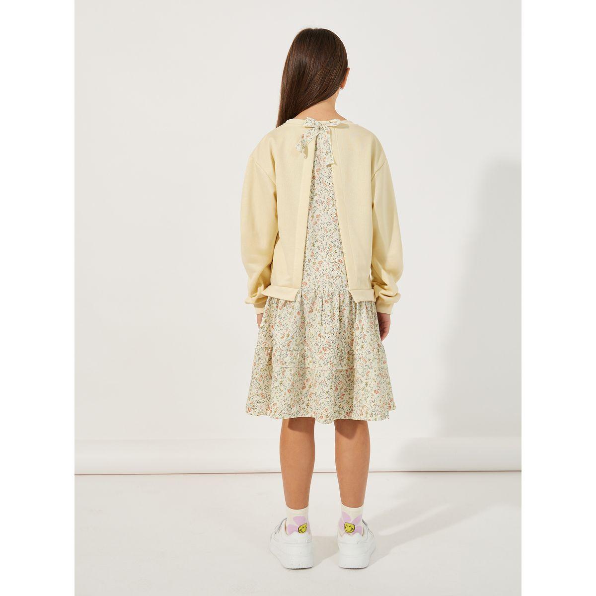 Styli Embroidered Long Sleeves Floral Print Sweatshirt Dress-girls-clothing-dressesandjumpsuits-image-4