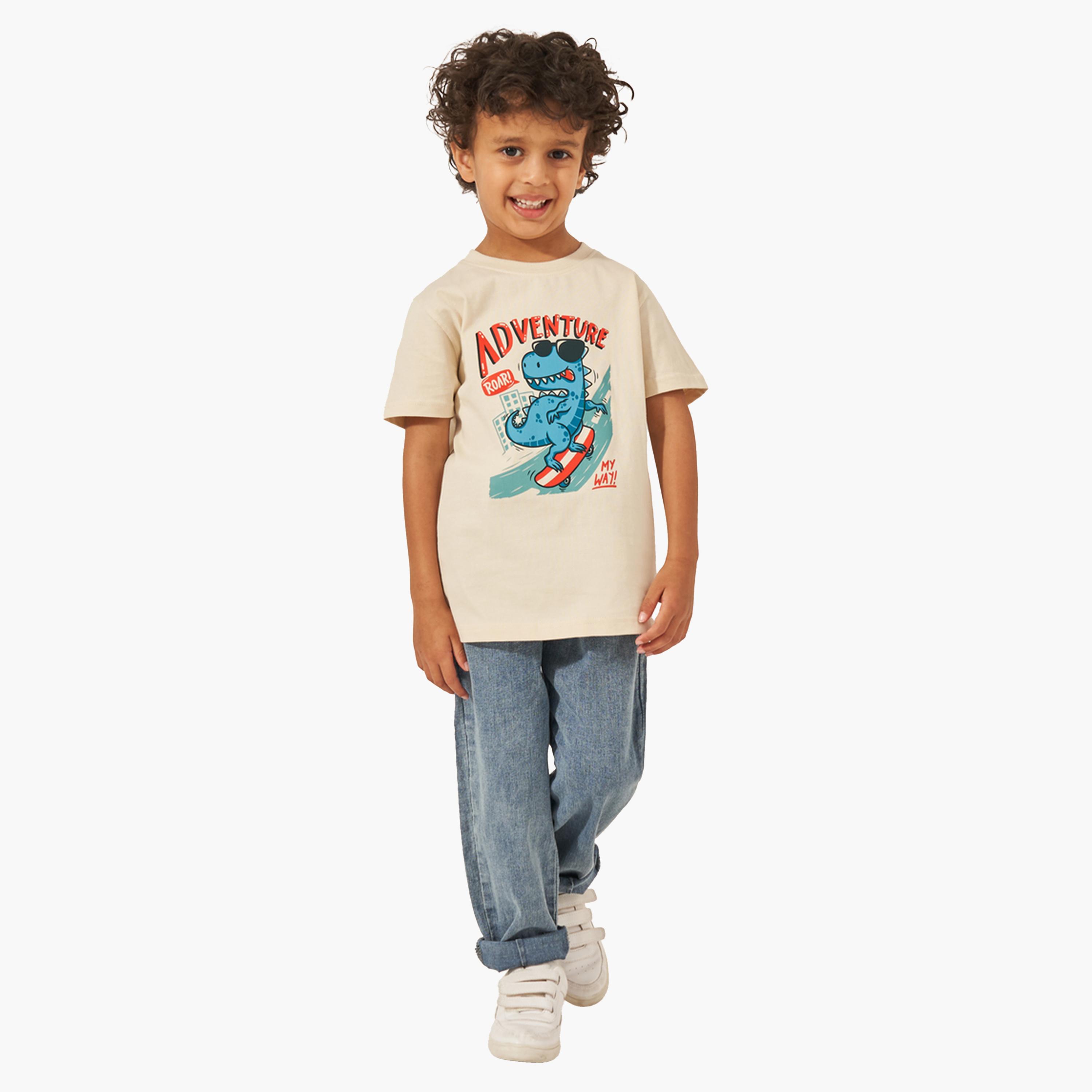 Styli Graphic Print Round Neck T-Shirt-boys-clothing-tshirtsandpolos-image-2