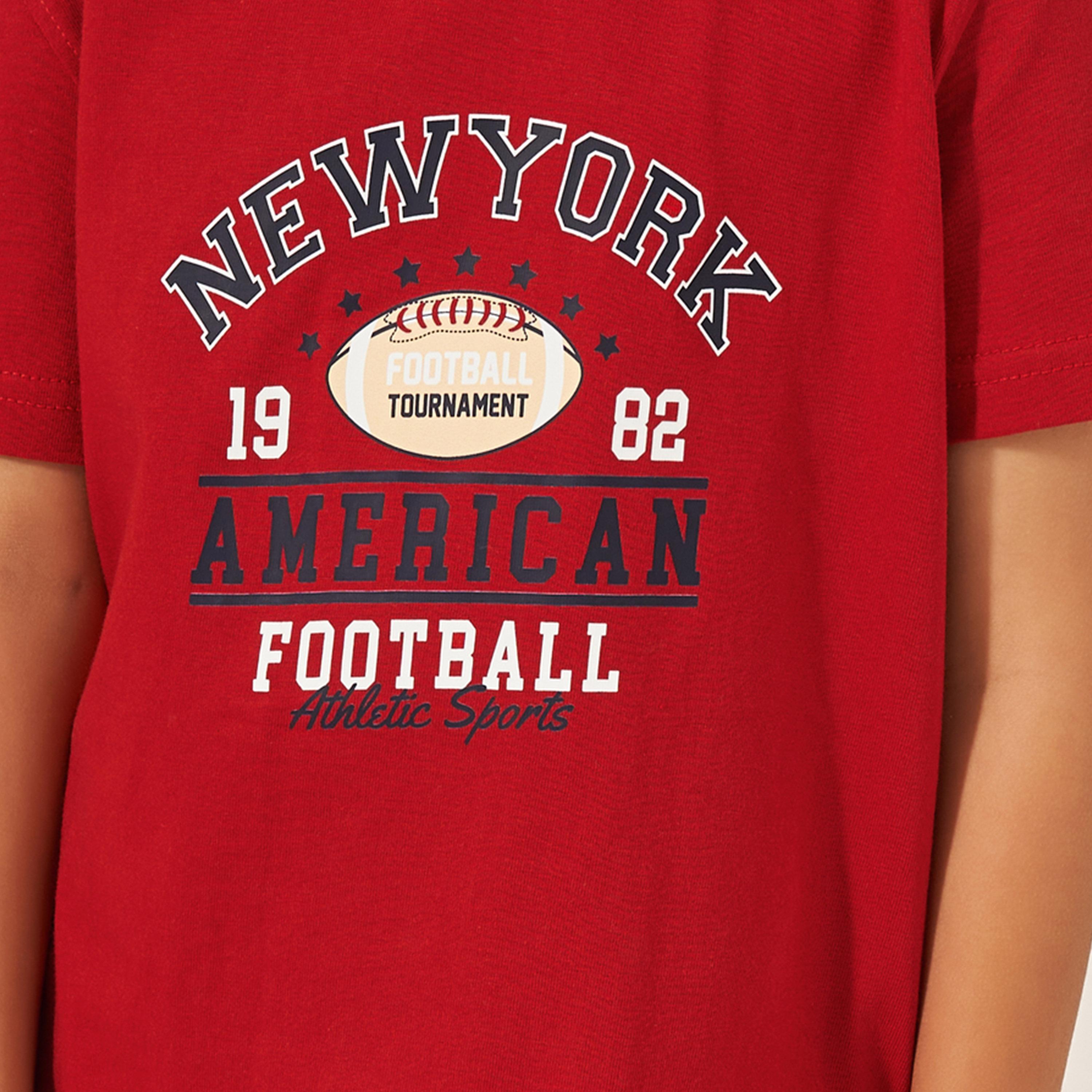 Styli Slogan Print Round Neck T-Shirt-boys-clothing-tshirtsandpolos-image-3
