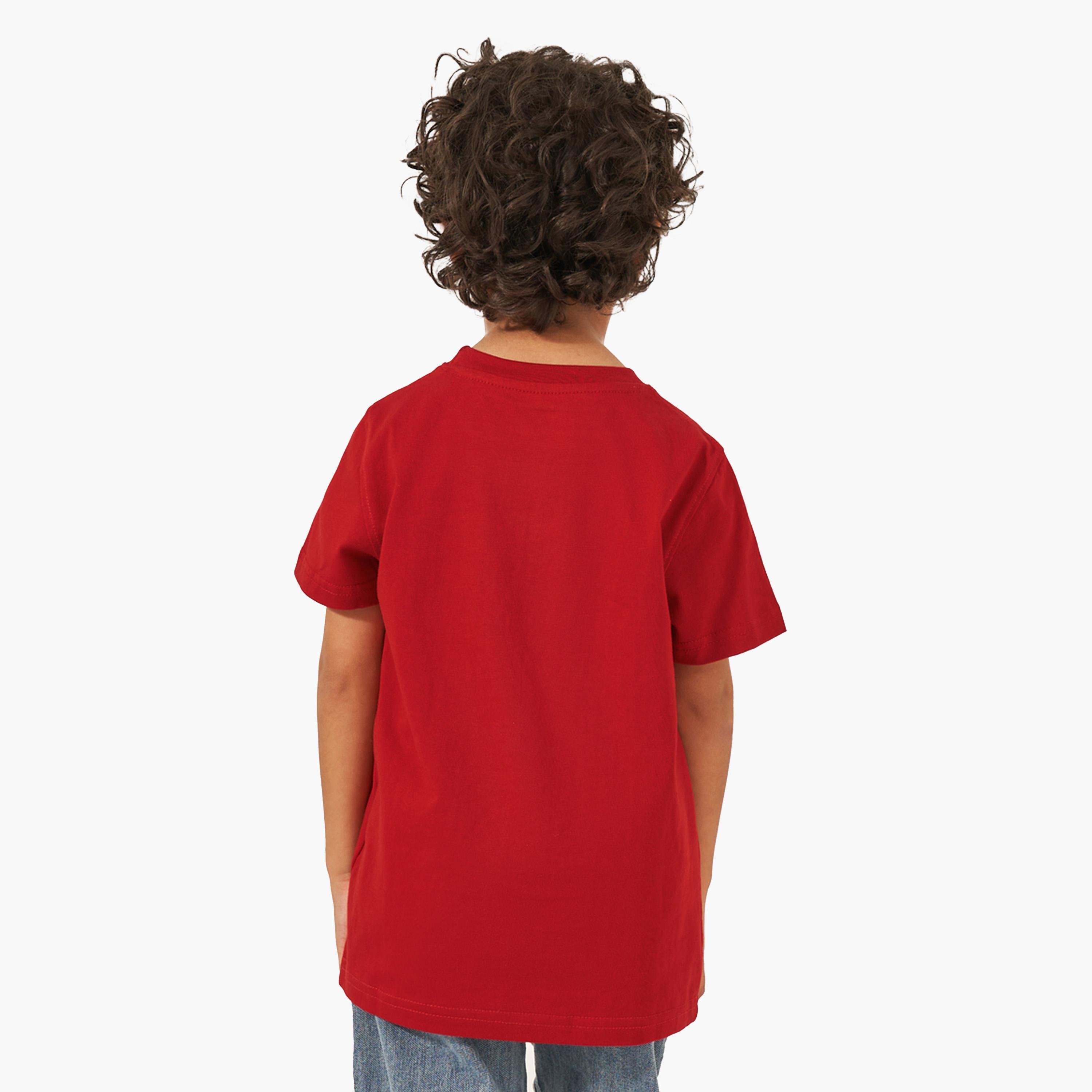 ستايلي - تي شيرت برقبة دائرية وطبعة شعار-boys-clothing-tshirtsandpolos-image-4