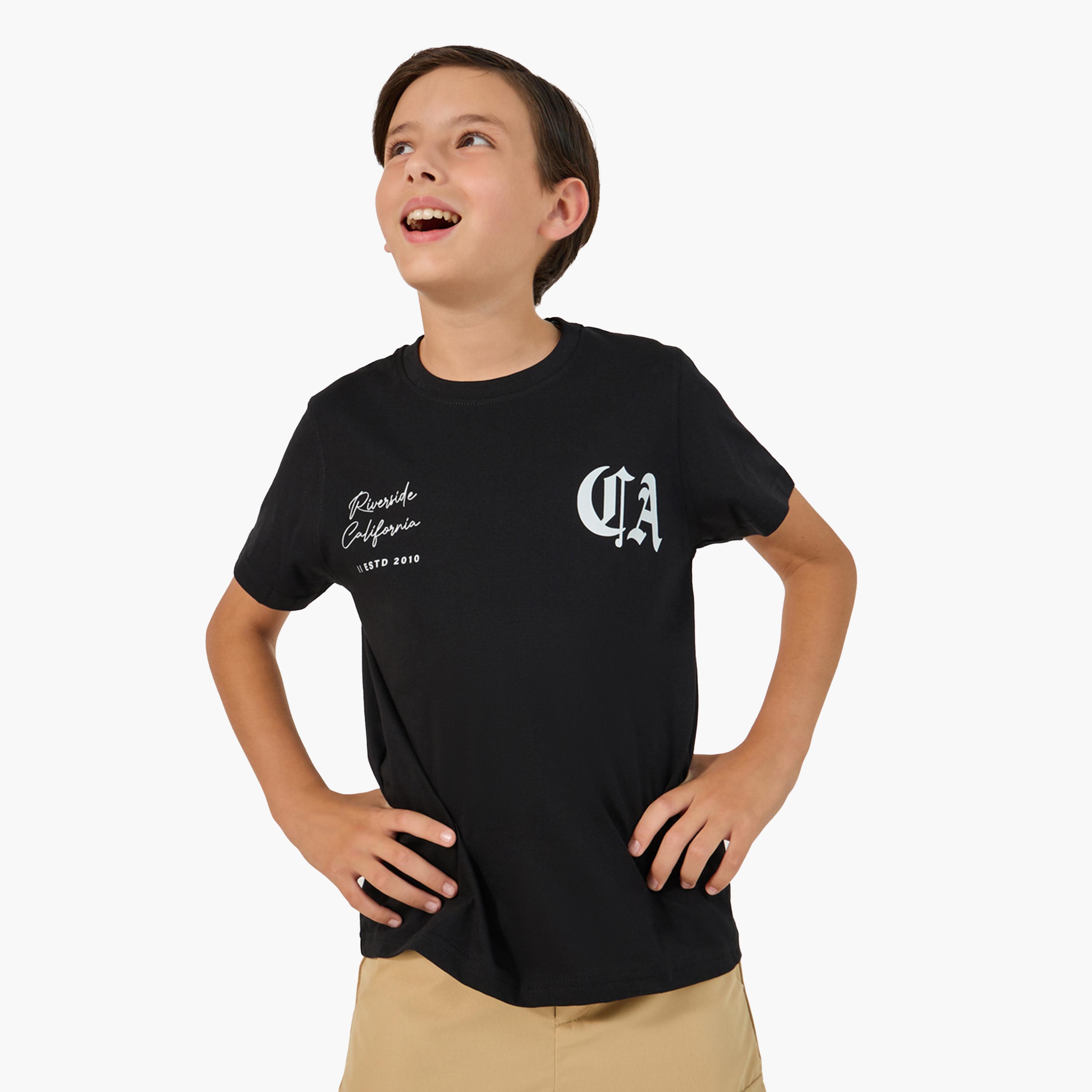 Styli Graphic Print Round Neck T-Shirt-boys-clothing-tshirtsandpolos-image-1