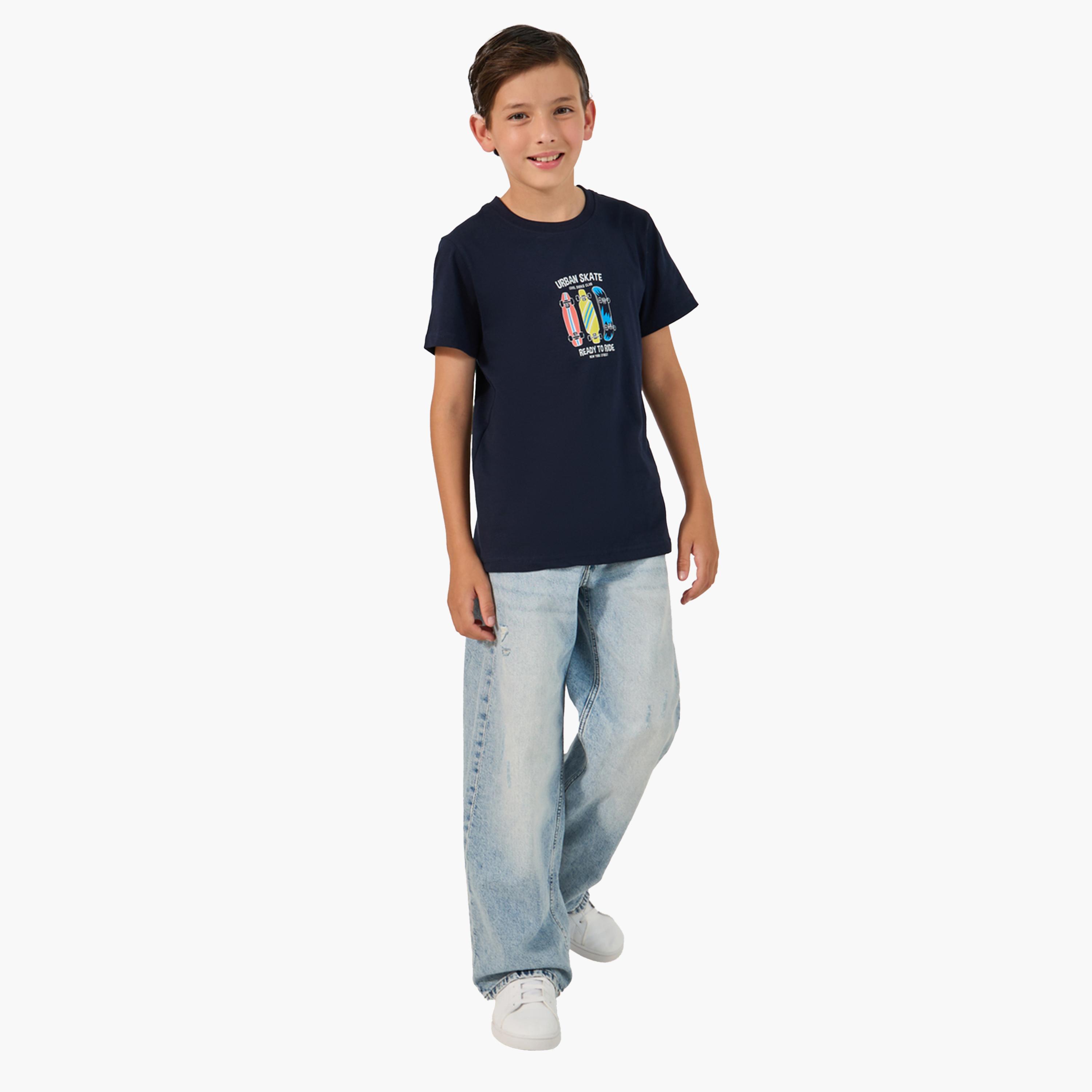 Styli Graphic Print Round Neck T-Shirt-boys-clothing-tshirtsandpolos-image-2
