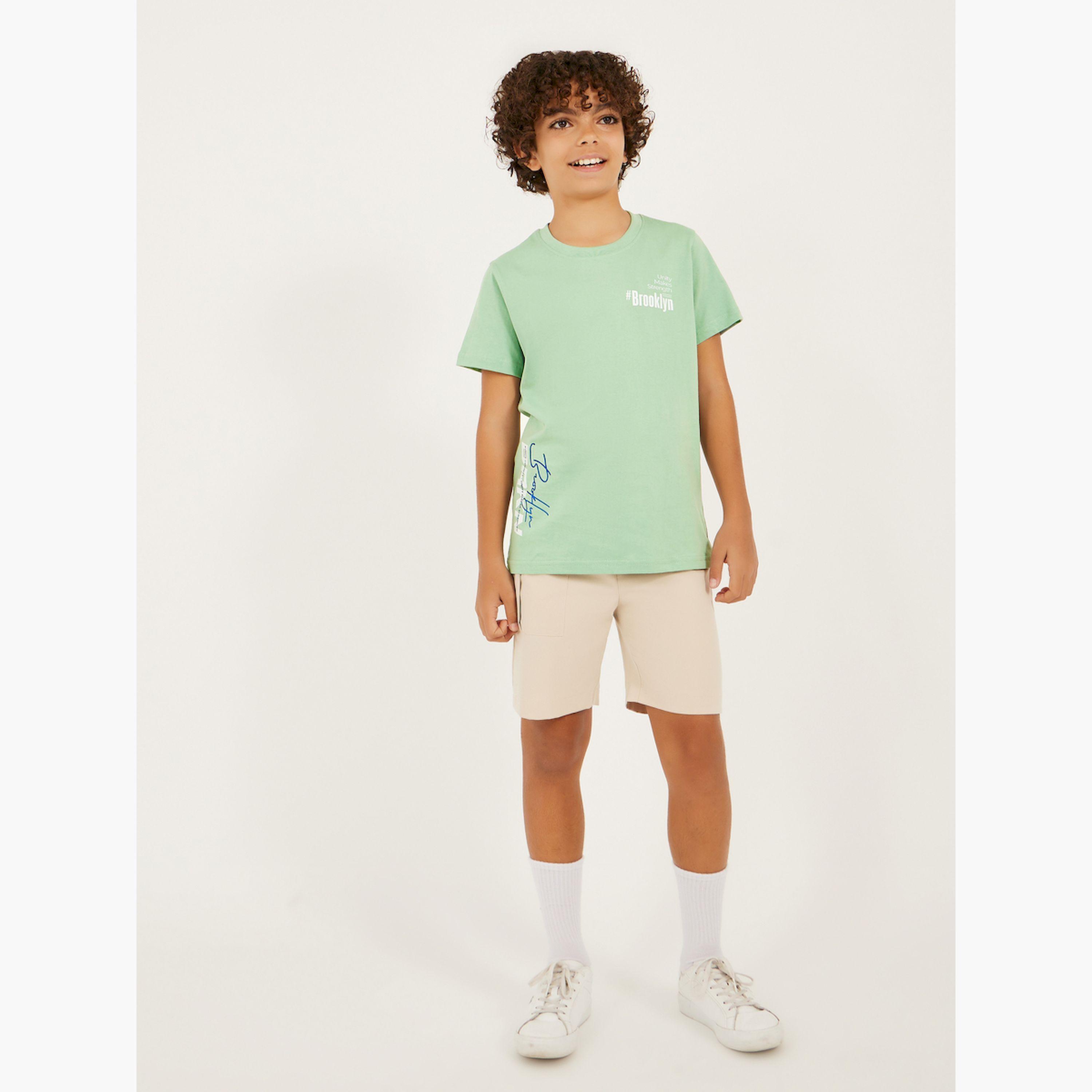Styli Slogan Print Round Neck T-Shirt-boys-clothing-tshirtsandpolos-image-2