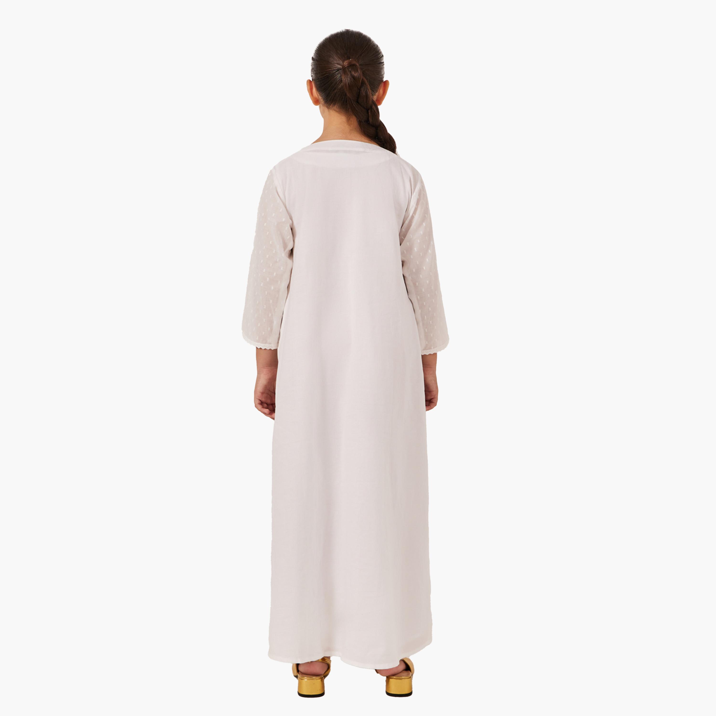 Styli Embroidered Yoke Round Neck Maxi Dress-girls-clothing-dressesandjumpsuits-image-5