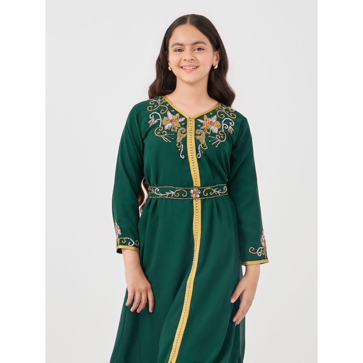 Styli Girls Embroidered V Neck Arabic Dress-girls-clothing-dressesandjumpsuits-image-2