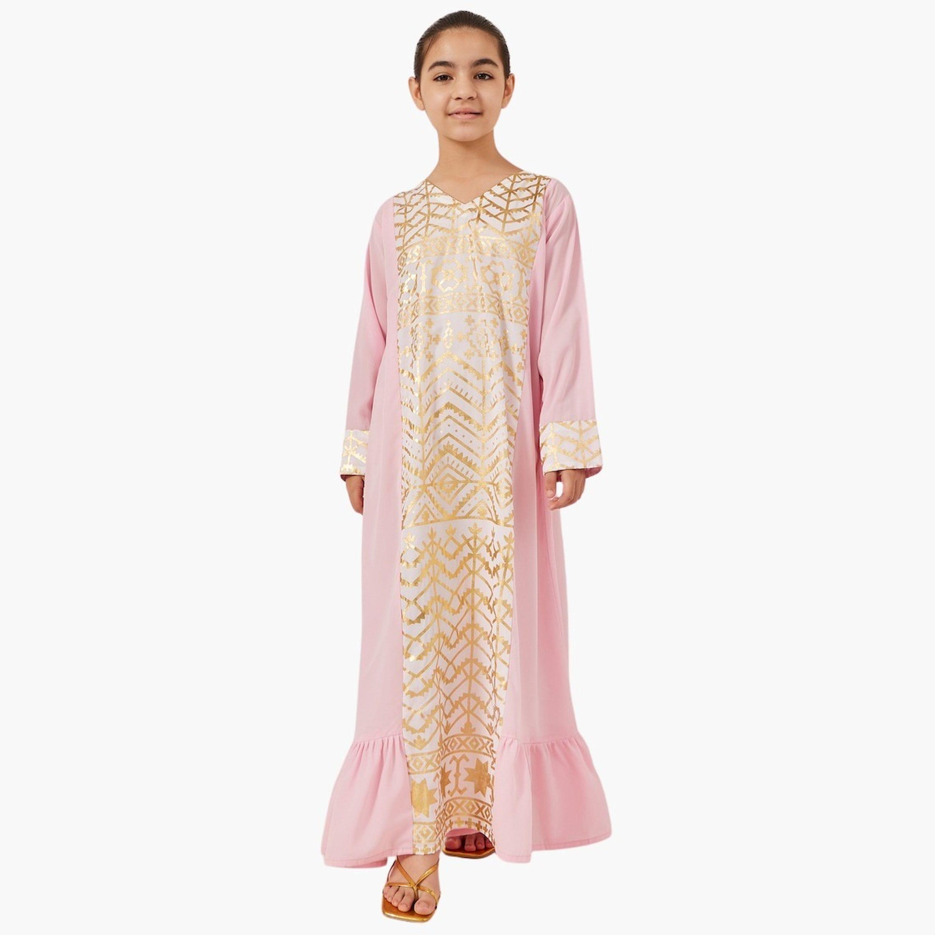 ستايلي-  فستان مطوي بدون أكمام بطبعة زهور-girls-clothing-dressesandjumpsuits-image-1