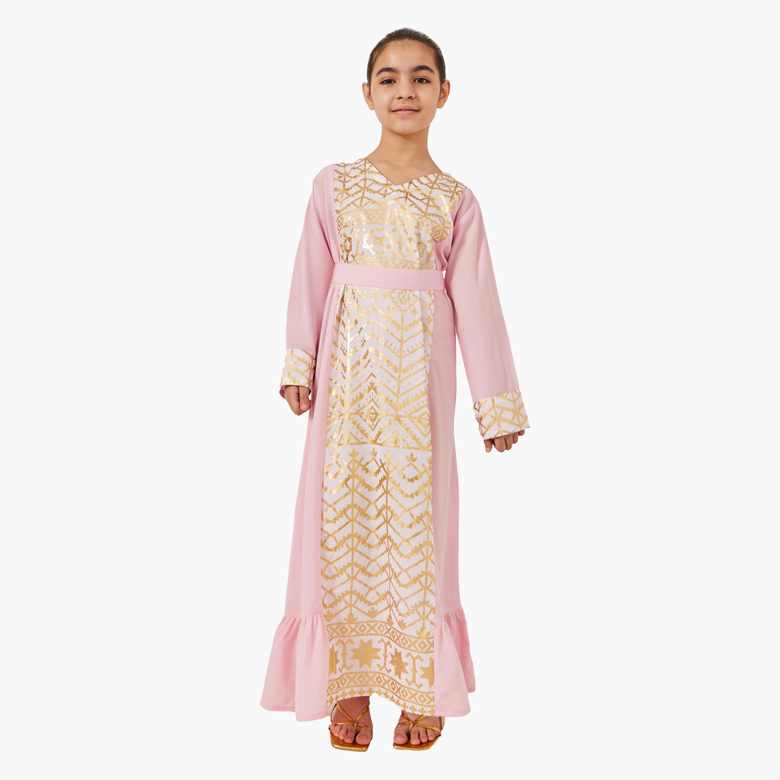 ستايلي-  فستان مطوي بدون أكمام بطبعة زهور-girls-clothing-dressesandjumpsuits-image-2