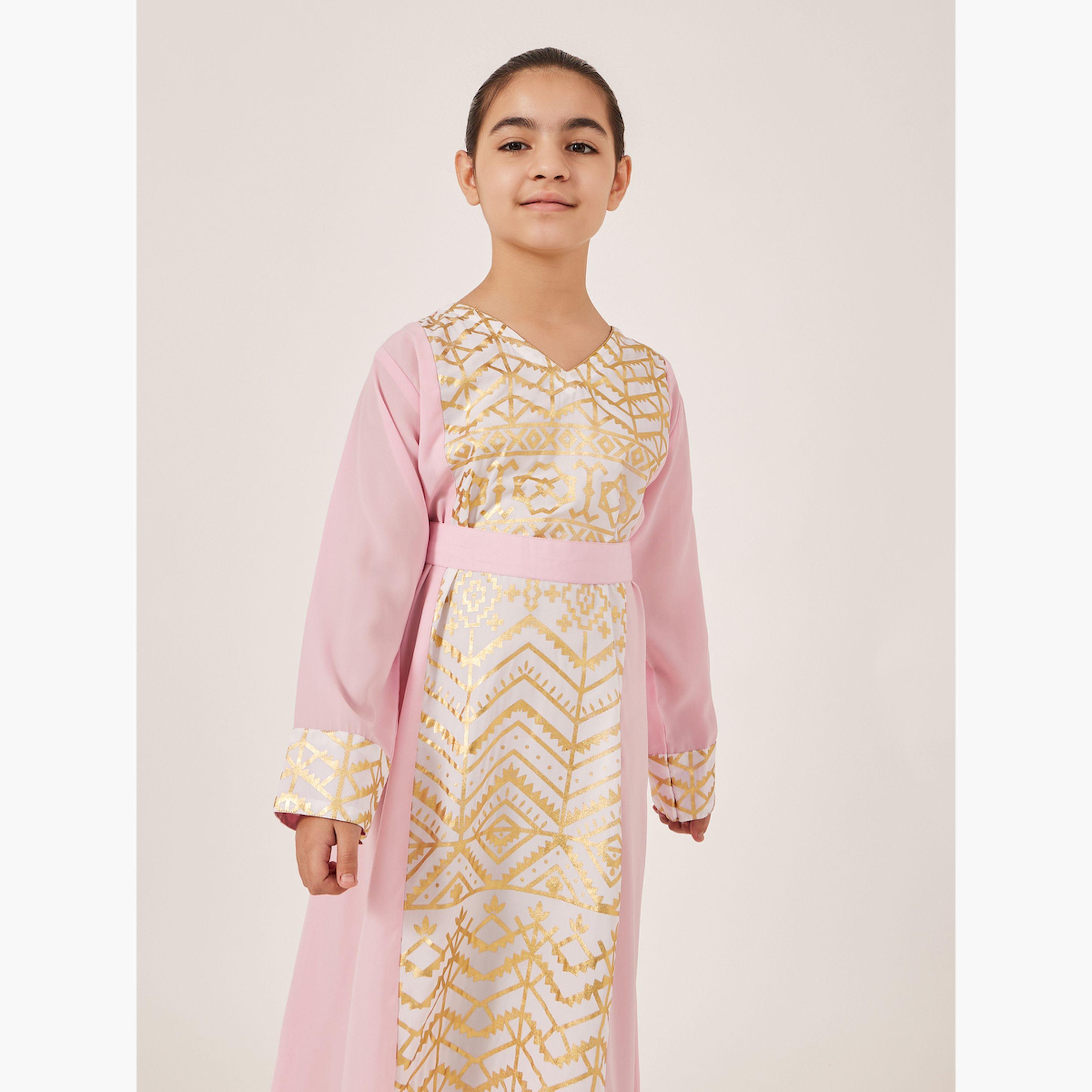 ستايلي-  فستان مطوي بدون أكمام بطبعة زهور-girls-clothing-dressesandjumpsuits-image-3