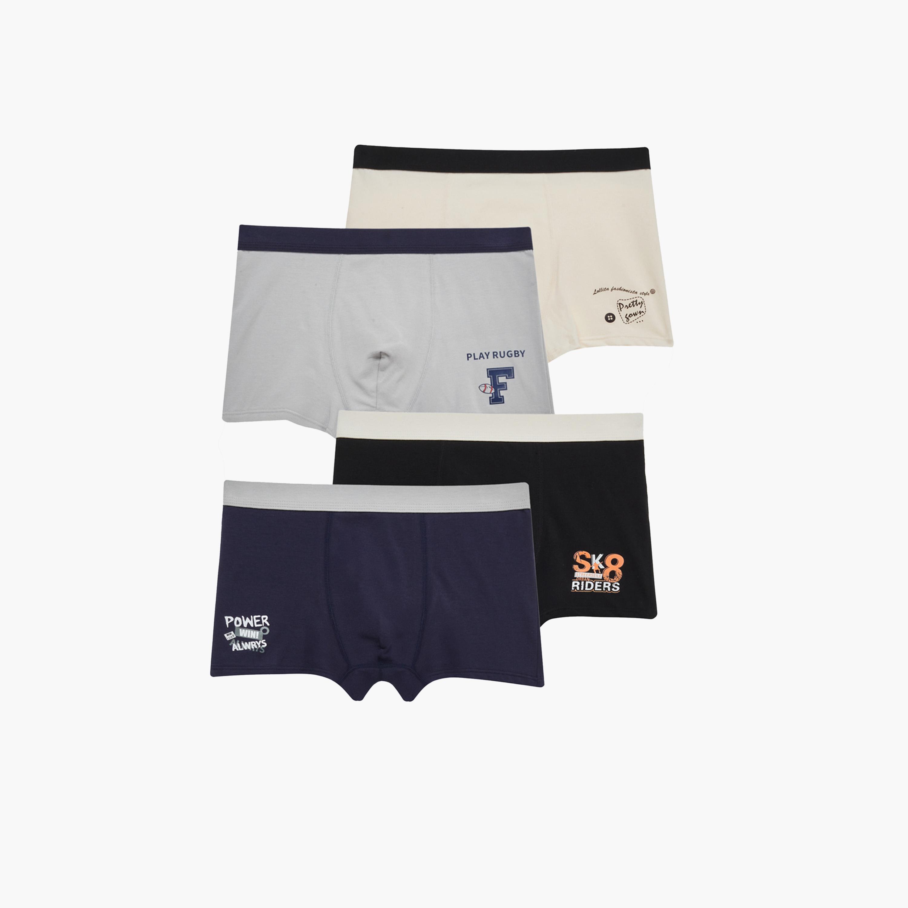 Styli Pack of 4 - Printed Cotton Boxer Briefs-boys-clothing-innerwear-image-1