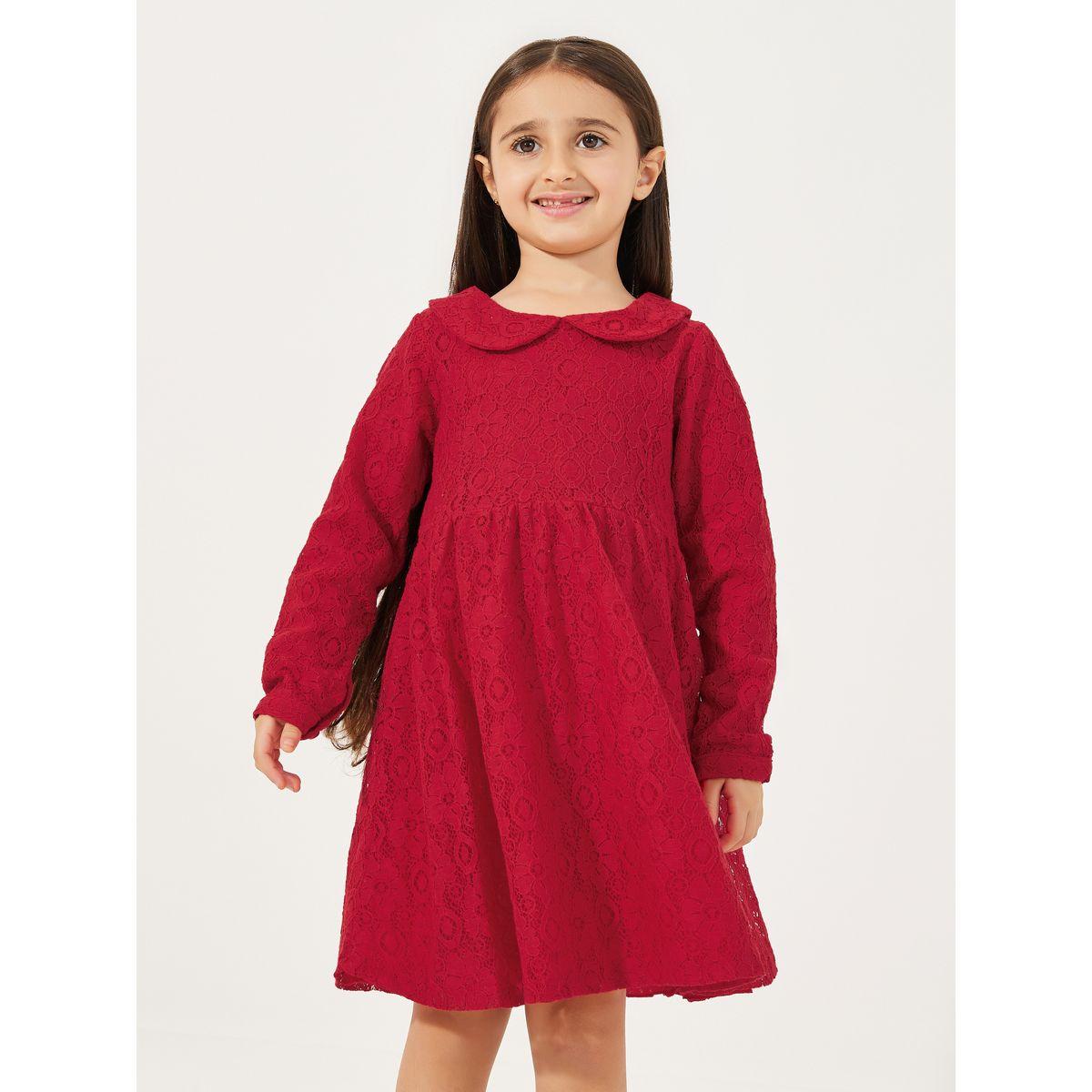 Styli Lace Insert Peter Pan Collar Dress-girls-clothing-dressesandjumpsuits-image-2
