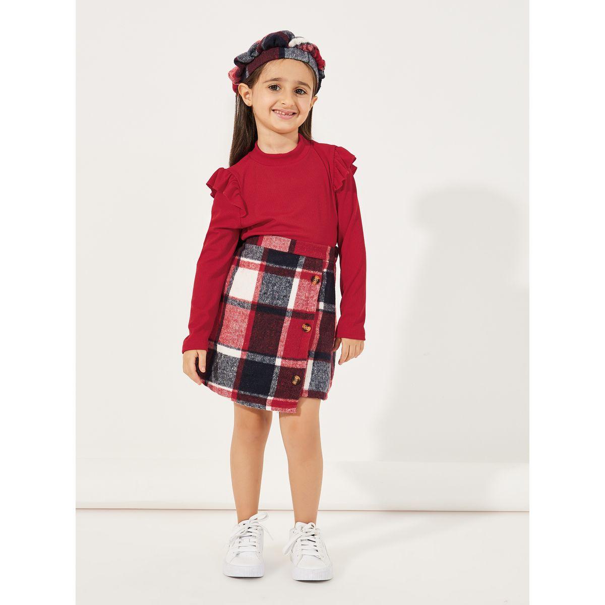 مجموعة من 3 - بلوزة محبوكة وتنورة مع قبعة-girls-clothing-setsandcoords-image-1