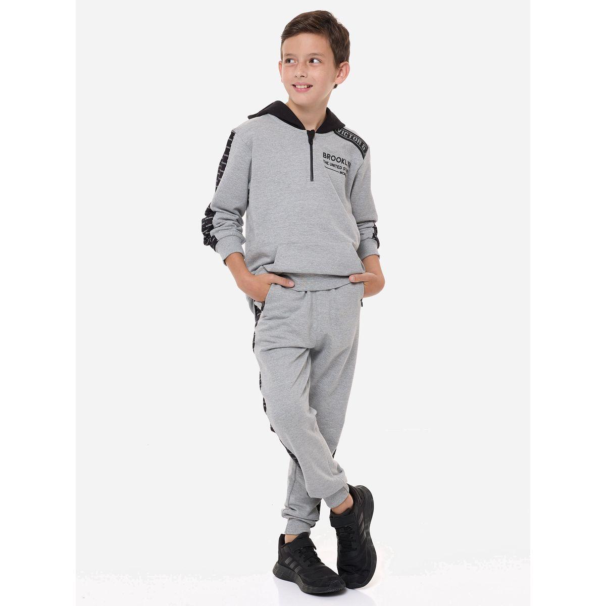 Victor and Jane X Styli  Slogan Print Regular Fit Hoodie & Joggers Set-boys-clothing-setsandcoords-image-1