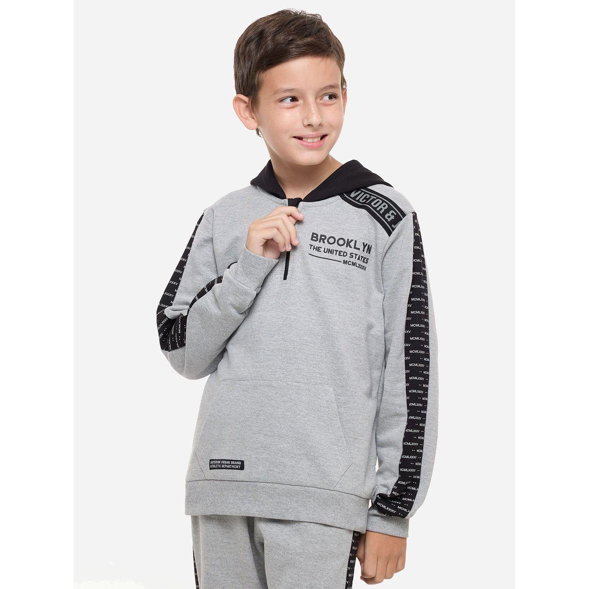 Victor and Jane X Styli  Slogan Print Regular Fit Hoodie & Joggers Set-boys-clothing-setsandcoords-image-4