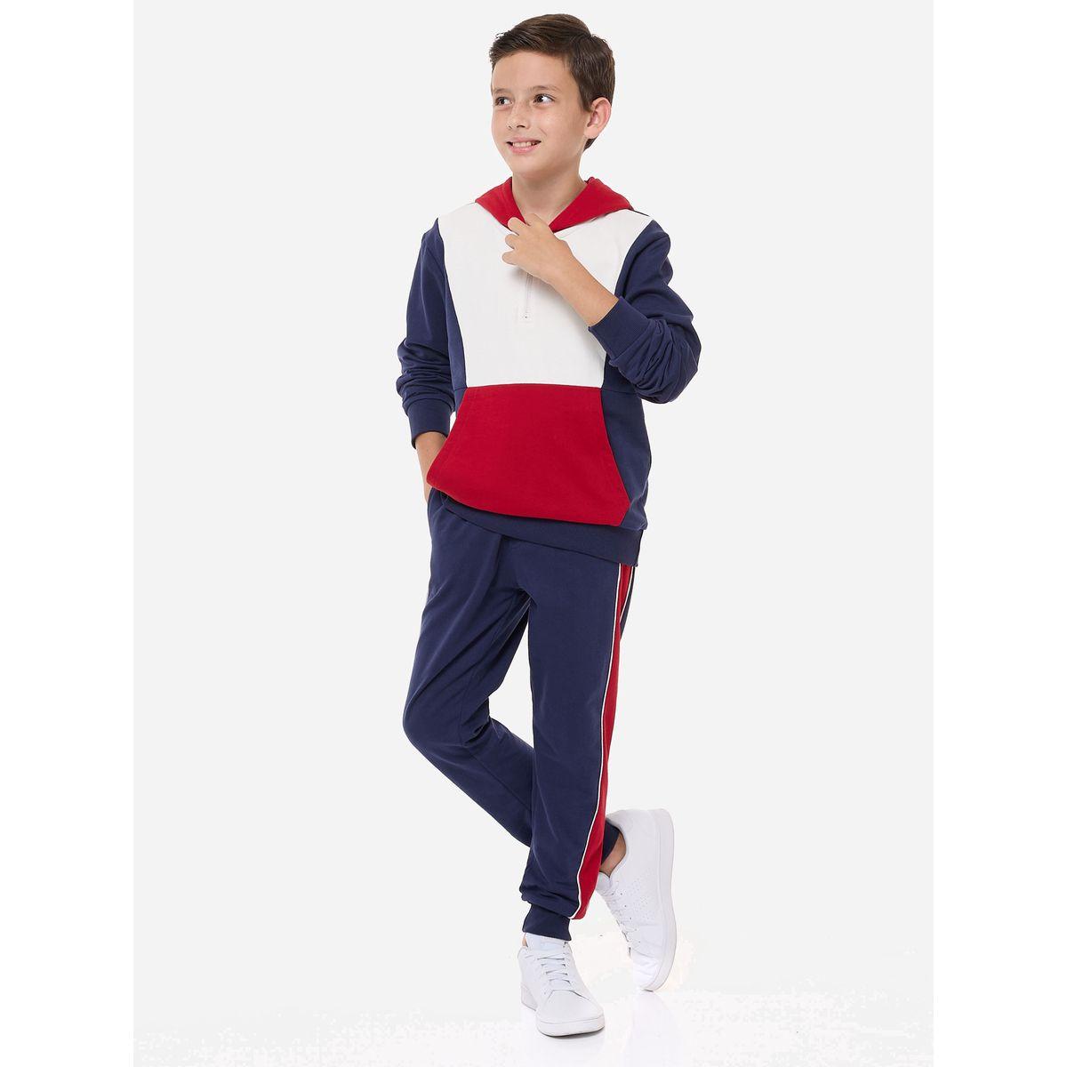 مجموعة من جوغر وهودي بنمط كتل الالوان فيكتور آند جين × ستايلي-boys-clothing-setsandcoords-image-1