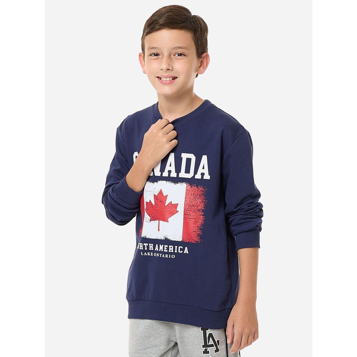 Victor and Jane X Styli  Canada Graphic Print Round Neck Sweatshirt-boys-clothing-winterwear-sweatshirts-image-1