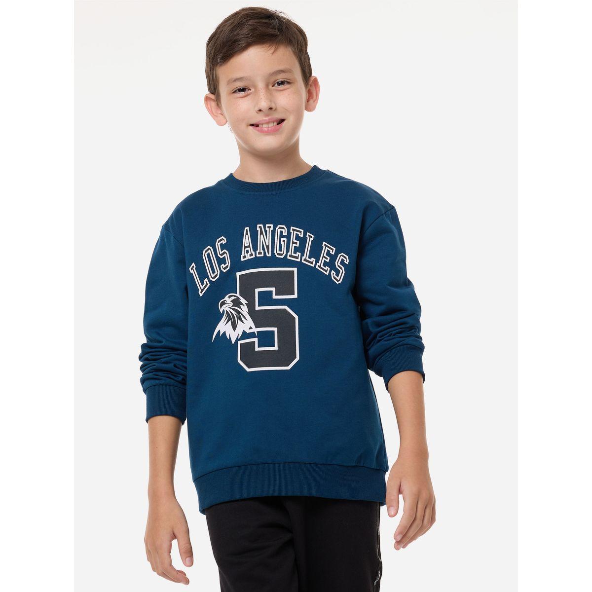 سويت شيرت بياقة دائرية وطبعة لوس انجلوس فيكتور آند جين × ستايلي-boys-clothing-winterwear-sweatshirts-image-1