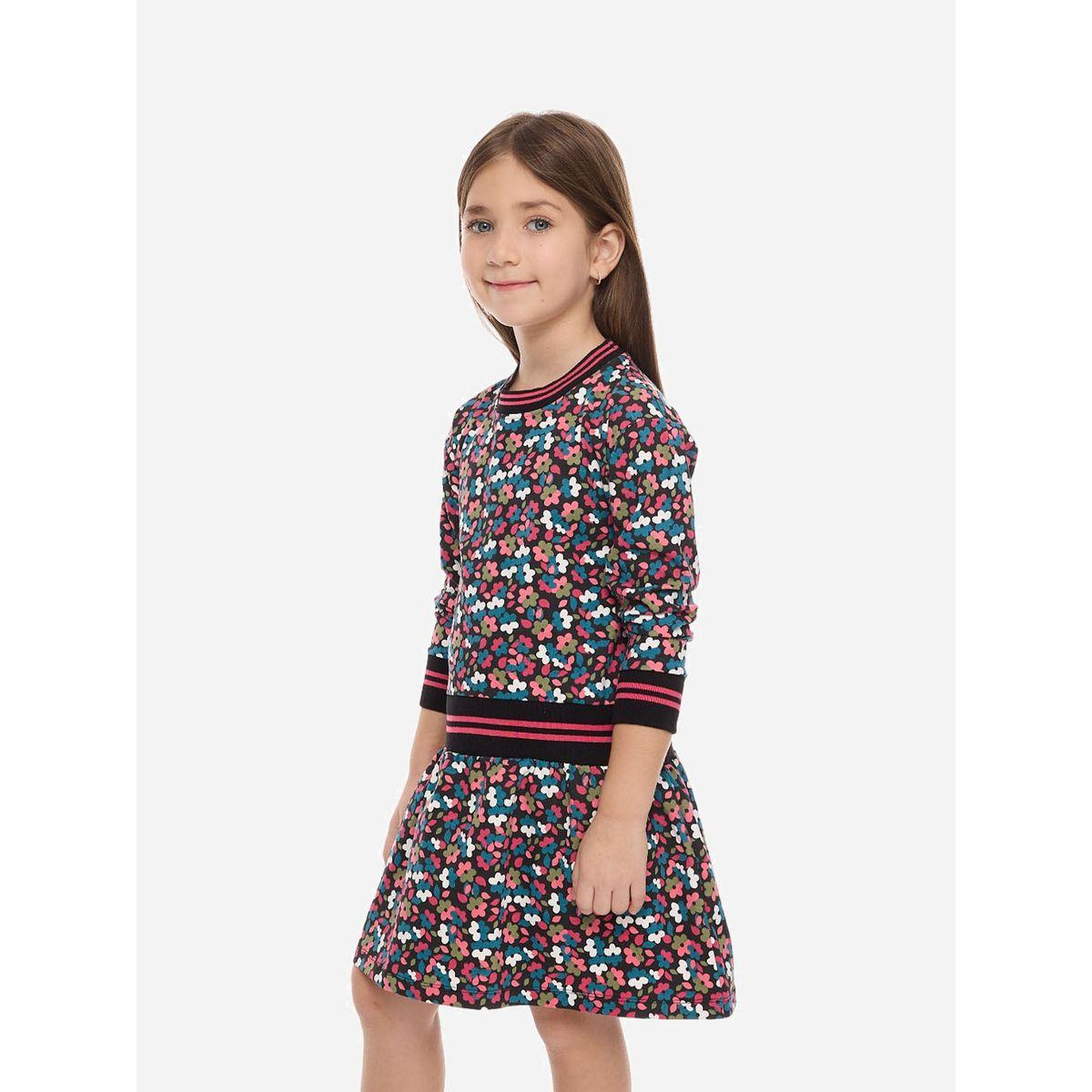 فستان بطول الركبة مع ياقة دائرية فيكتور آند جين × ستايلي-girls-clothing-dressesandjumpsuits-image-3