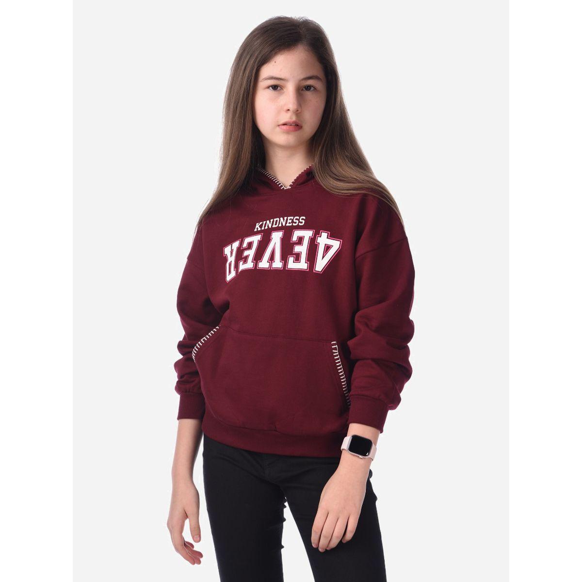 هودي مطبع بكتابة مع تفاصيل درزات فيكتور آند جين × ستايلي-girls-clothing-sweatshirts-image-3