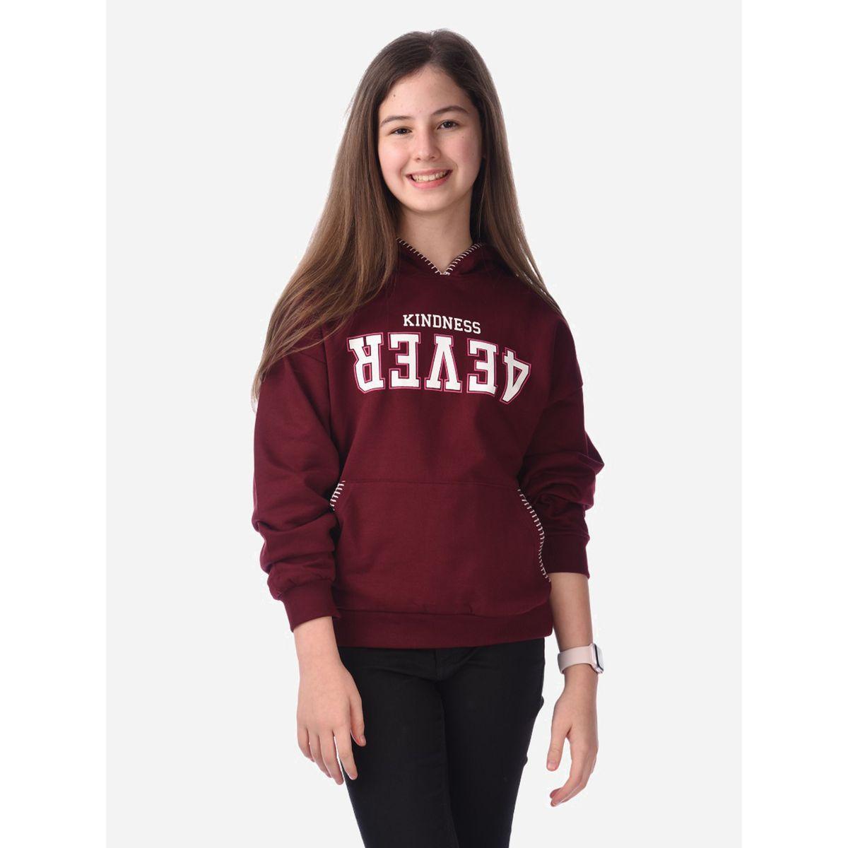 هودي مطبع بكتابة مع تفاصيل درزات فيكتور آند جين × ستايلي-girls-clothing-sweatshirts-image-4