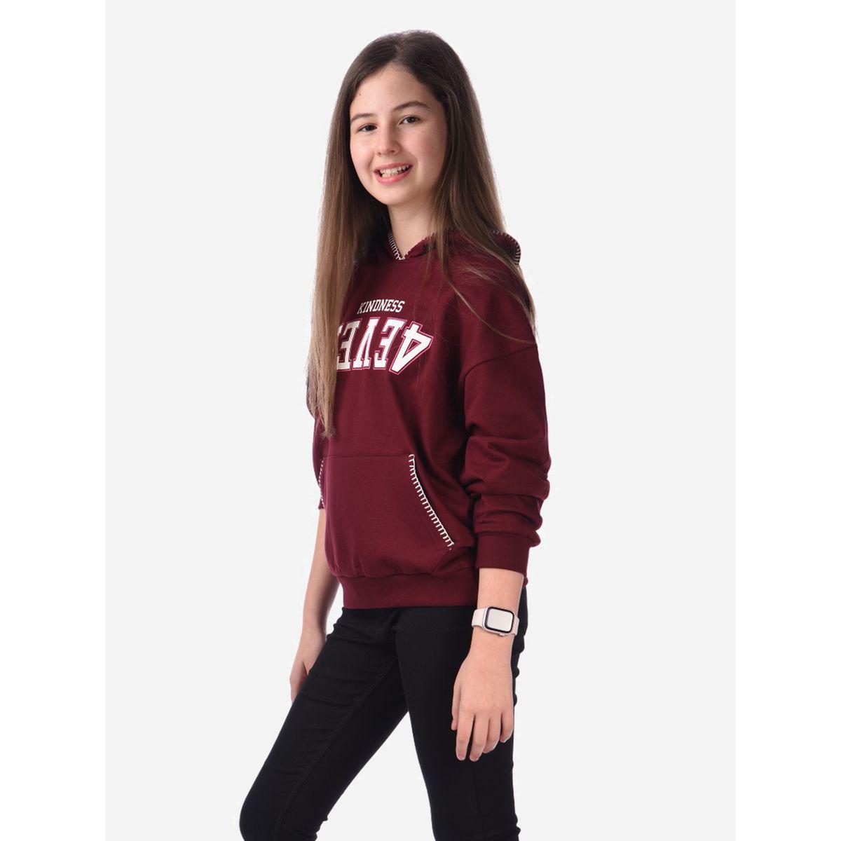 هودي مطبع بكتابة مع تفاصيل درزات فيكتور آند جين × ستايلي-girls-clothing-sweatshirts-image-5