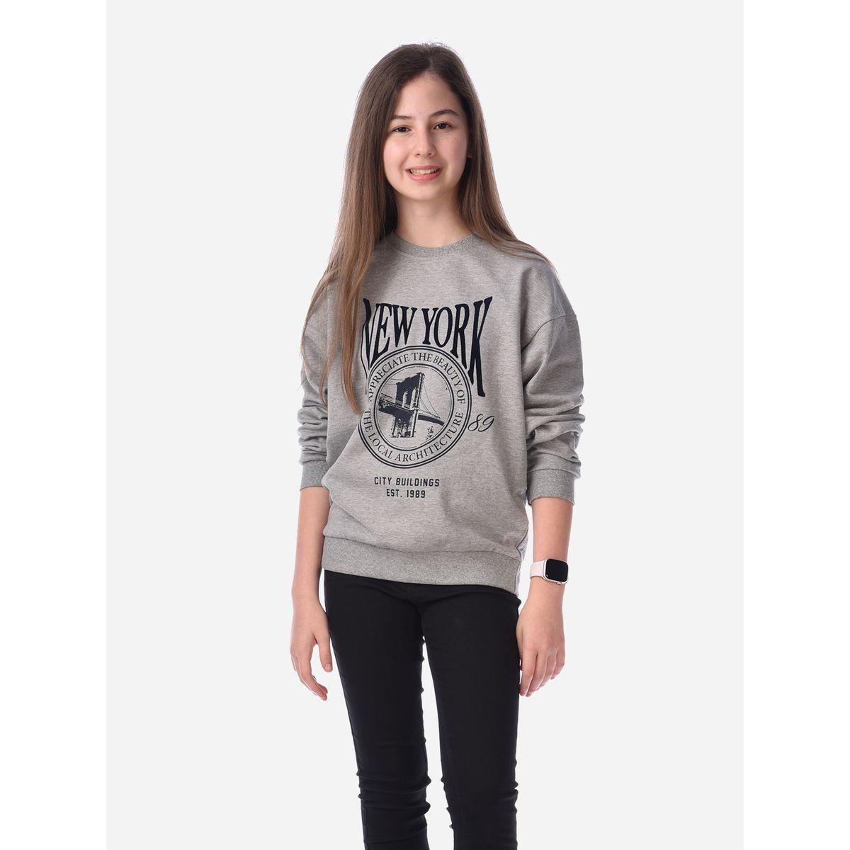 سويت شيرت بياقة دائرية وطبعة جرافيك فيكتور آند جين × ستايلي-girls-clothing-winterwear-sweatshirts-image-3