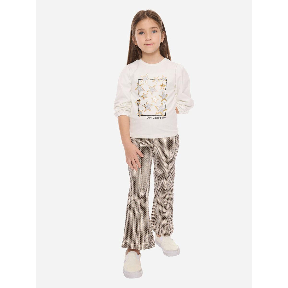 Victor and Jane X Styli  Embellished Round Neck Sweatshirt & Printed Flared Leggings Set-girls-clothing-setsandcoords-image-1