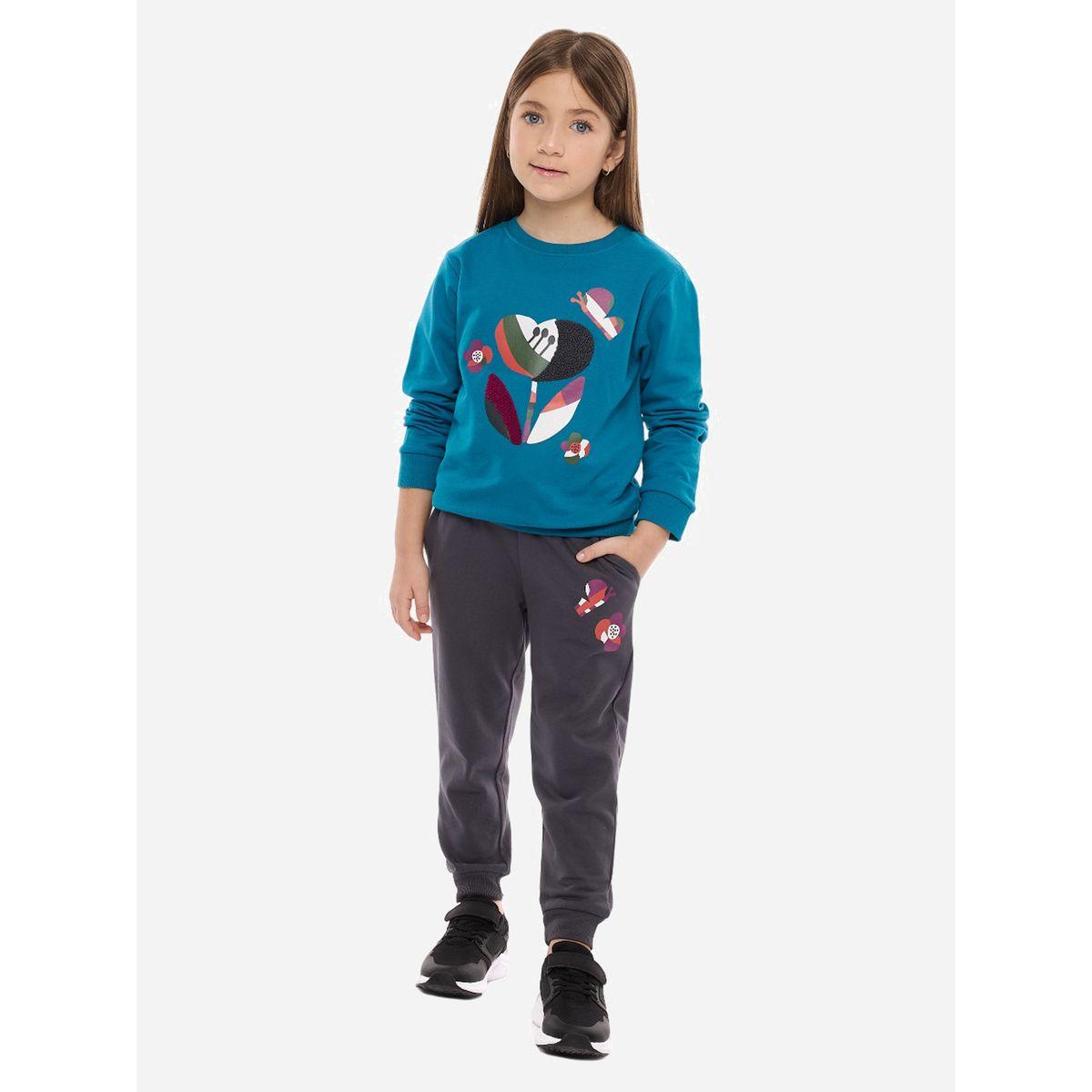 مجموعة من جوغر مع سويت شيرت بياقة دائرية فيكتور آند جين × ستايلي-girls-clothing-setsandcoords-image-1