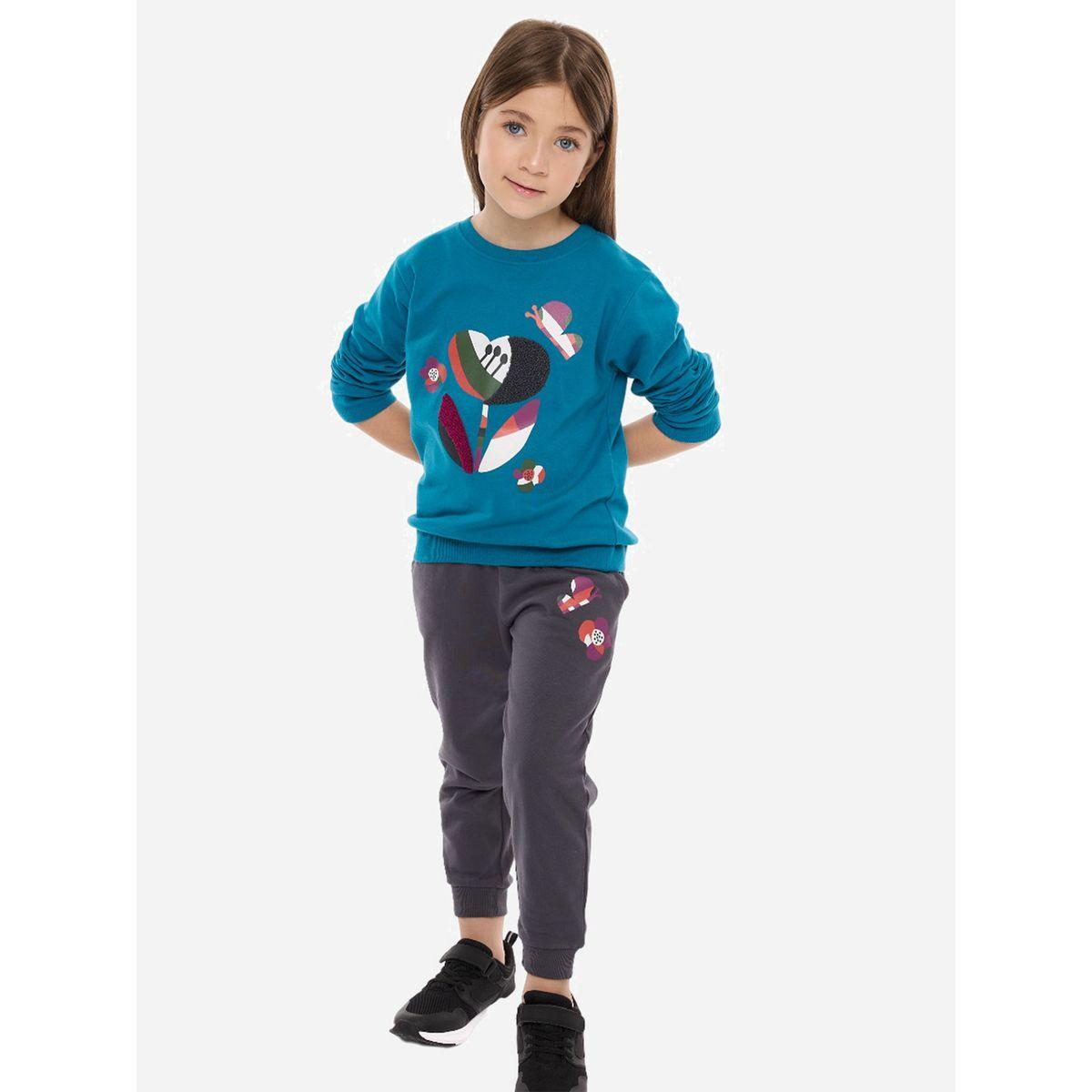Victor and Jane X Styli  Embroidered Round Neck Sweatshirt & Jogger Set-girls-clothing-setsandcoords-image-2
