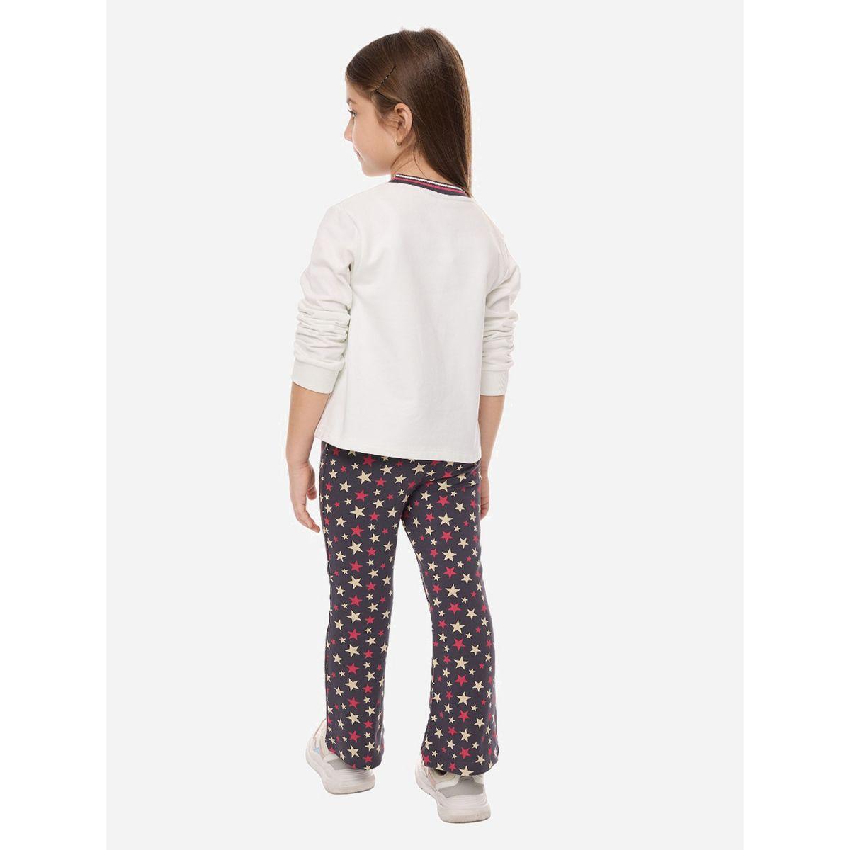 Victor and Jane X Styli  Graphic Print Sweatshirt & Stars Prints Flared Leggings Set-girls-clothing-setsandcoords-image-3
