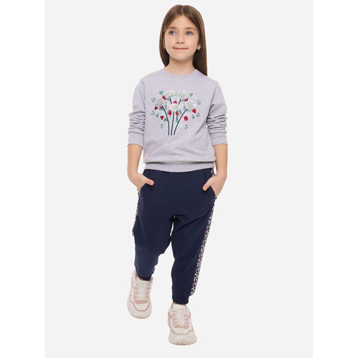 مجموعة من جوغر مع سويت شيرت بياقة دائرية فيكتور آند جين × ستايلي-girls-clothing-setsandcoords-image-1