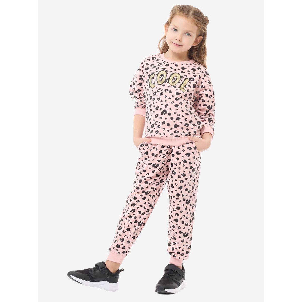 Victor and Jane X Styli  All-Over Animal Print Round Neck Sweatshirt & Joggers Set-girls-clothing-setsandcoords-image-1
