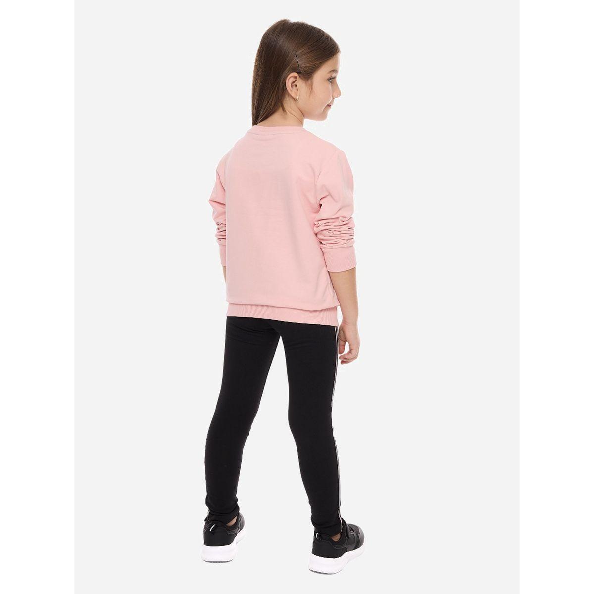 مجموعة من ليقنز وسويت شيرت بطبعة كتابة فيكتور آند جين × ستايلي-girls-clothing-setsandcoords-image-3