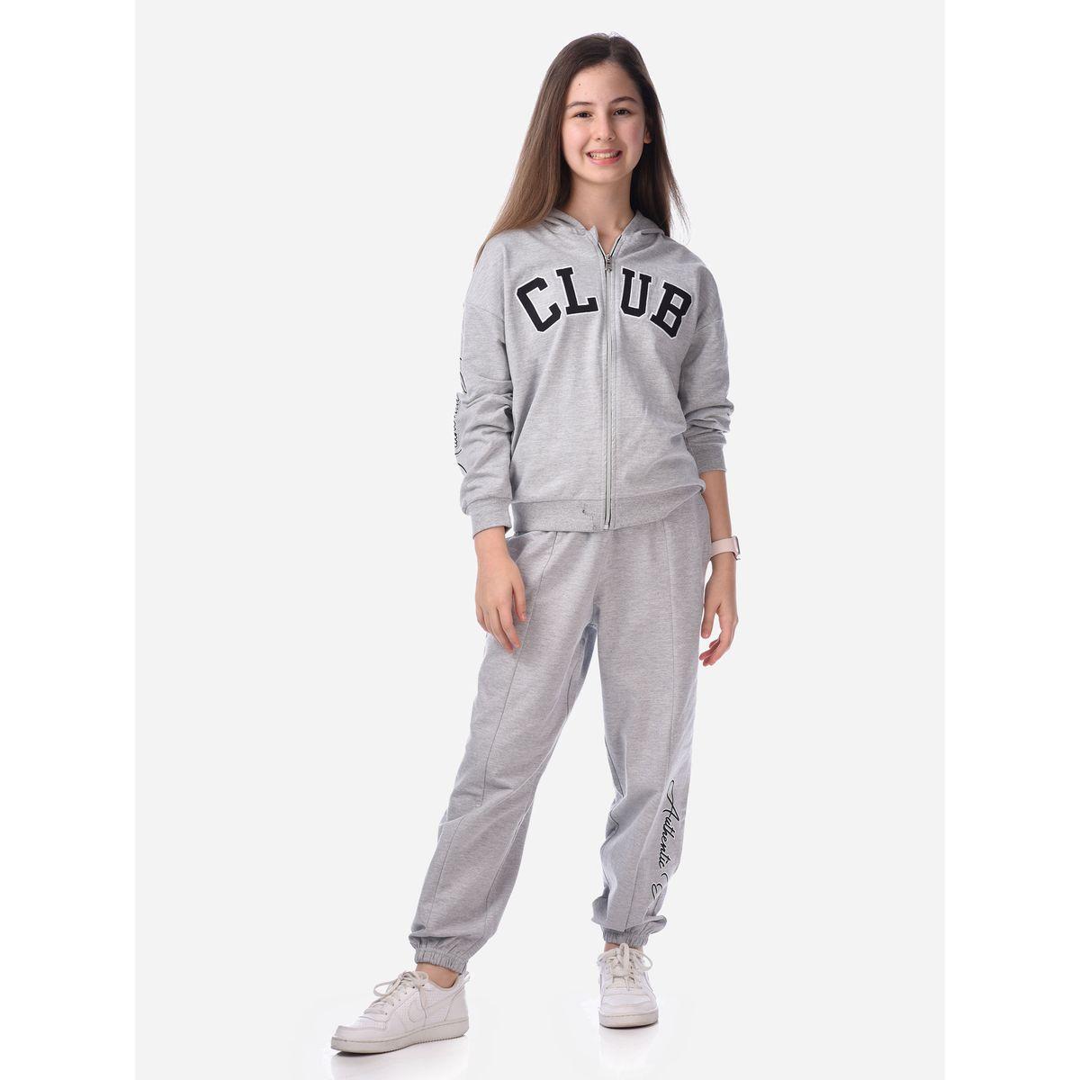مجموعة من جوغر مع هودي بطبعة كتابة فيكتور آند جين × ستايلي-girls-clothing-setsandcoords-image-1