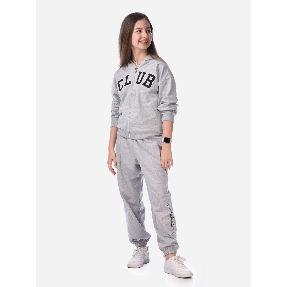 مجموعة من جوغر مع هودي بطبعة كتابة فيكتور آند جين × ستايلي-girls-clothing-setsandcoords-image-2