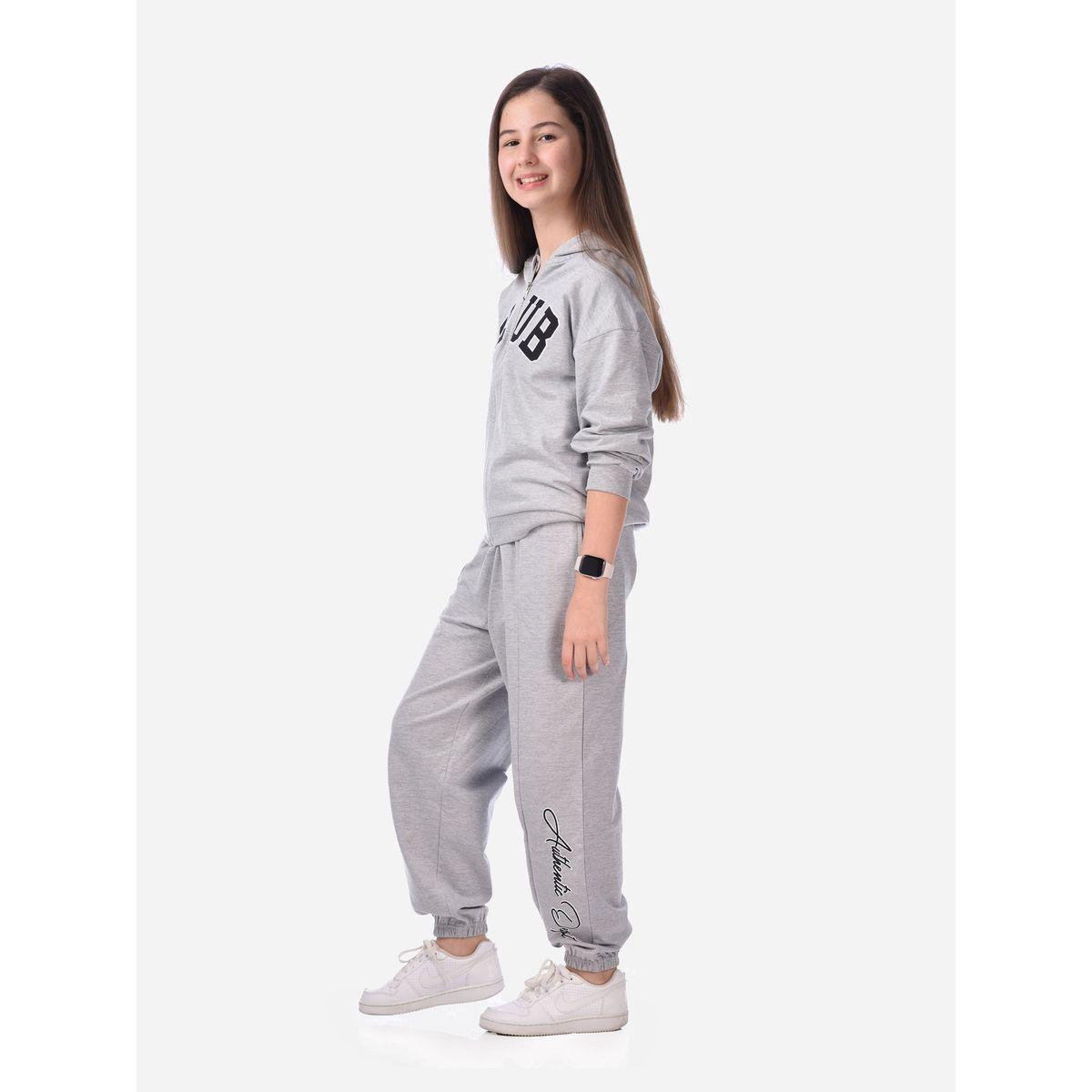 مجموعة من جوغر مع هودي بطبعة كتابة فيكتور آند جين × ستايلي-girls-clothing-setsandcoords-image-4