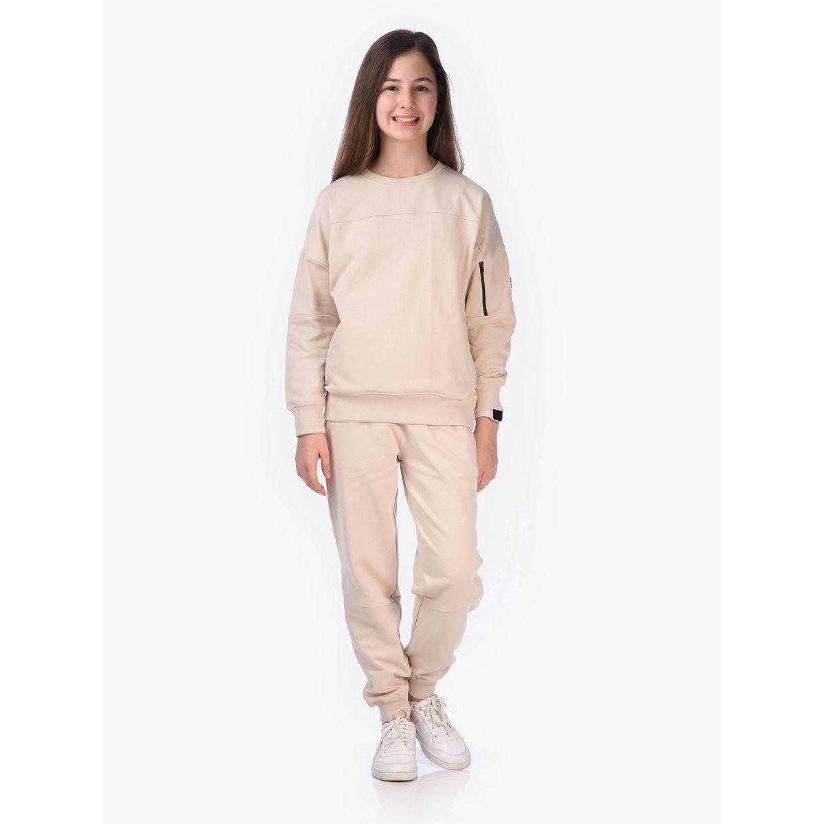 Victor and Jane X Styli  Solid Round Neck Sweatshirt & Joggers Sets-girls-clothing-setsandcoords-image-1