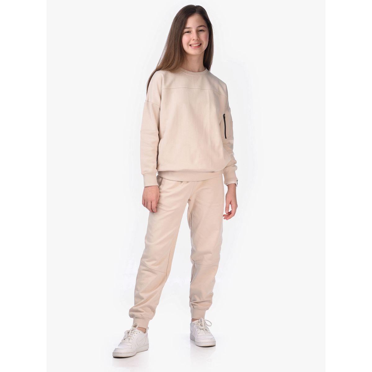 Victor and Jane X Styli  Solid Round Neck Sweatshirt & Joggers Sets-girls-clothing-setsandcoords-image-2