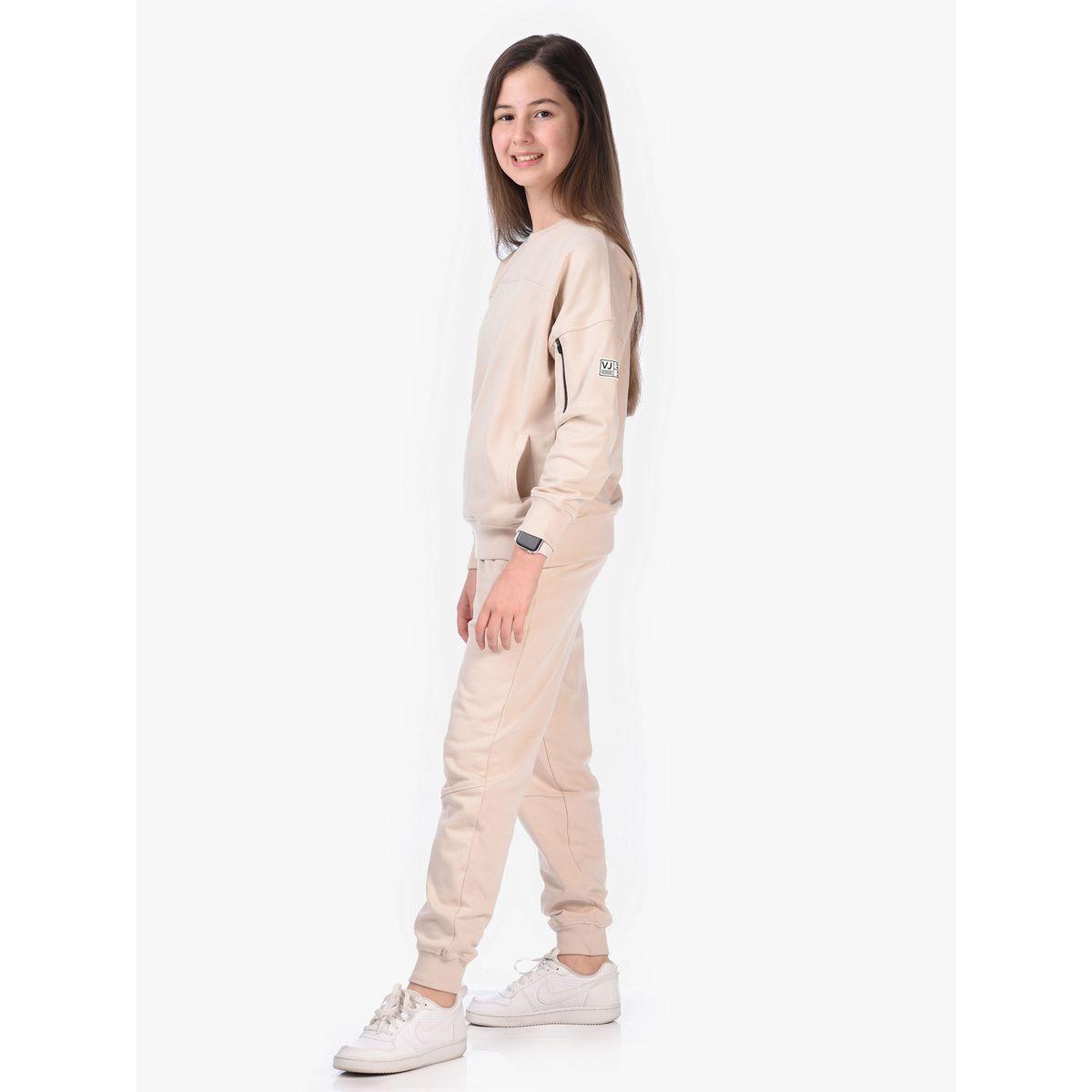 Victor and Jane X Styli  Solid Round Neck Sweatshirt & Joggers Sets-girls-clothing-setsandcoords-image-4