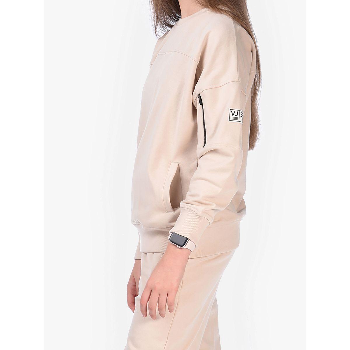 مجموعة من جوغر مع سويت شيرت سادة بياقة دائرية فيكتور آند جين × ستايلي-girls-clothing-setsandcoords-image-5