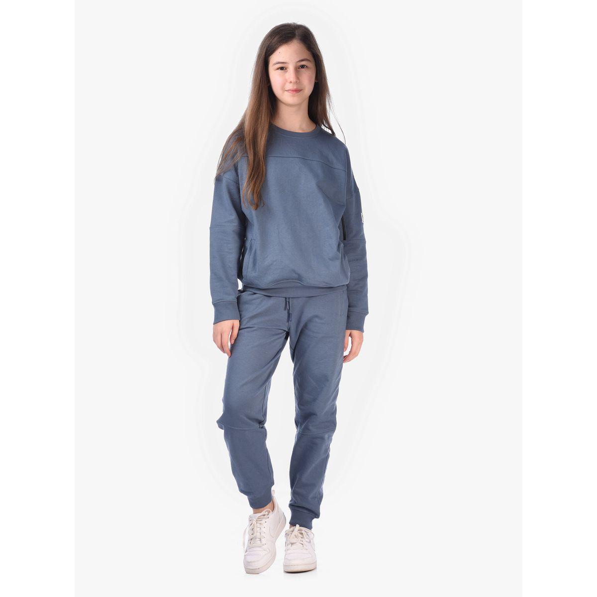 مجموعة من جوغر مع سويت شيرت سادة بياقة دائرية فيكتور آند جين × ستايلي-girls-clothing-setsandcoords-image-2