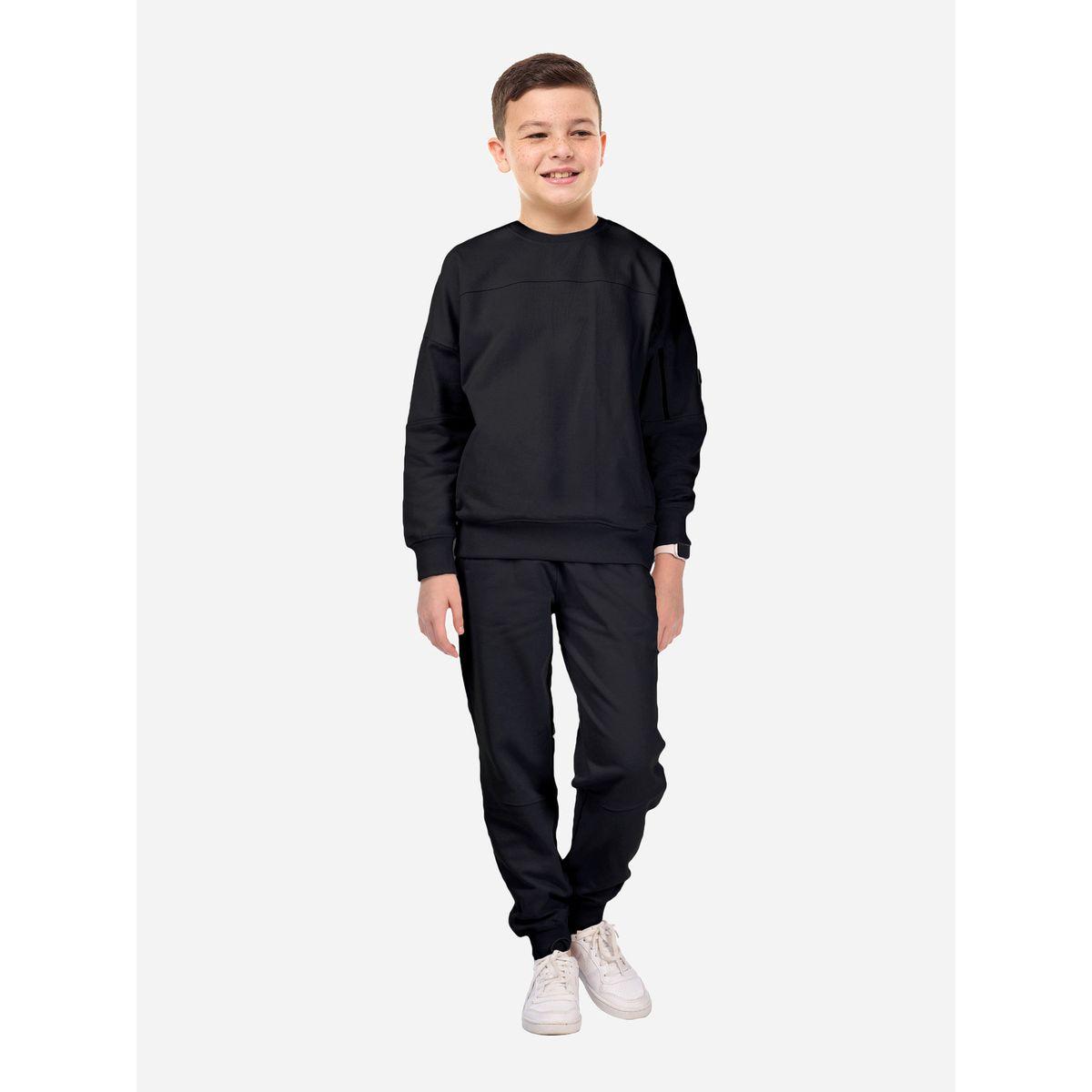 Victor and Jane X Styli  Solid Round Neck Sweatshirt & Joggers Sets-boys-clothing-setsandcoords-image-1