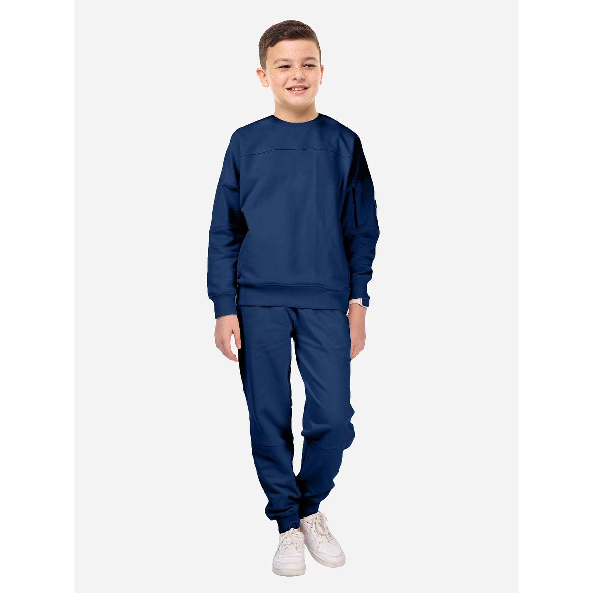 Victor and Jane X Styli  Solid Round Neck Sweatshirt & Joggers Sets-boys-clothing-setsandcoords-image-1