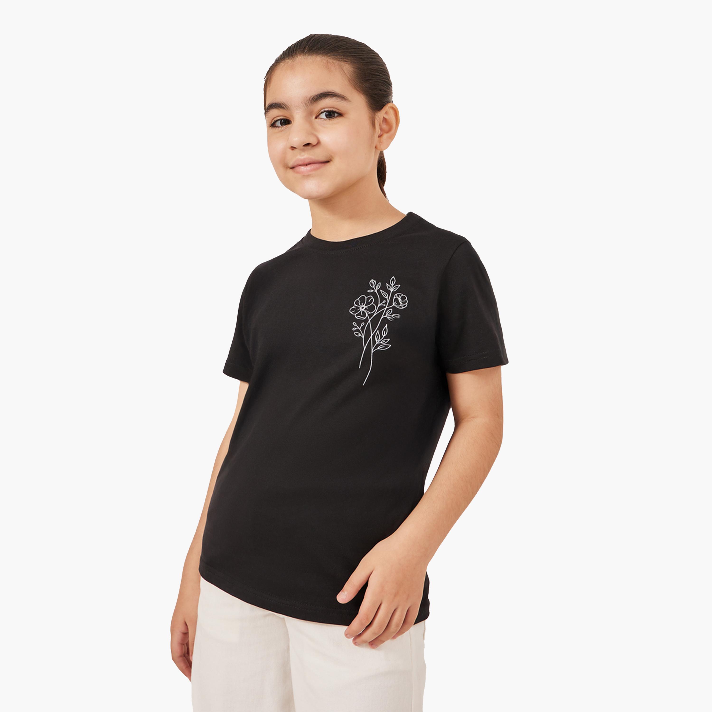 Styli Graphic Print Short Sleeve T-Shirt-girls-clothing-tshirts-image-1