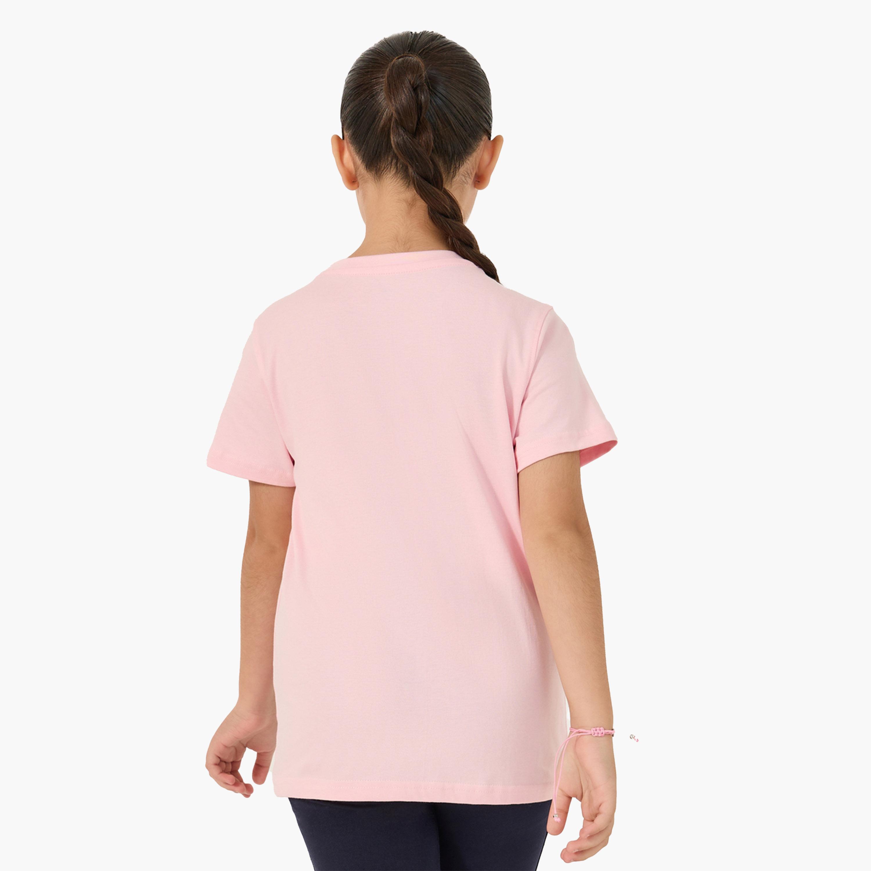 ستايلي-  تي شيرت بأكمام قصيرة وطبعة جرافيكية-girls-clothing-tshirts-image-4