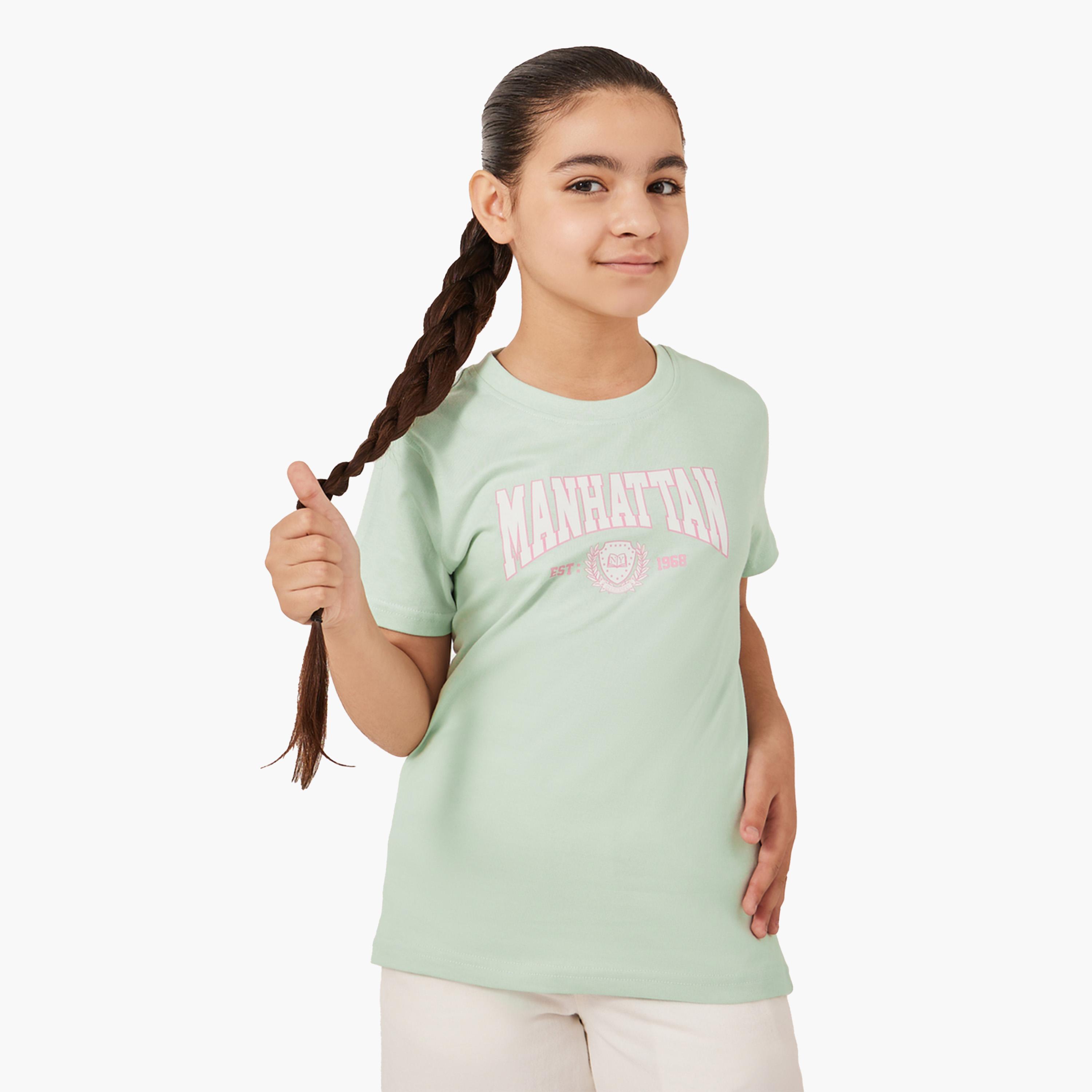 Styli Graphic Print Short Sleeve T-Shirt-girls-clothing-tshirts-image-1