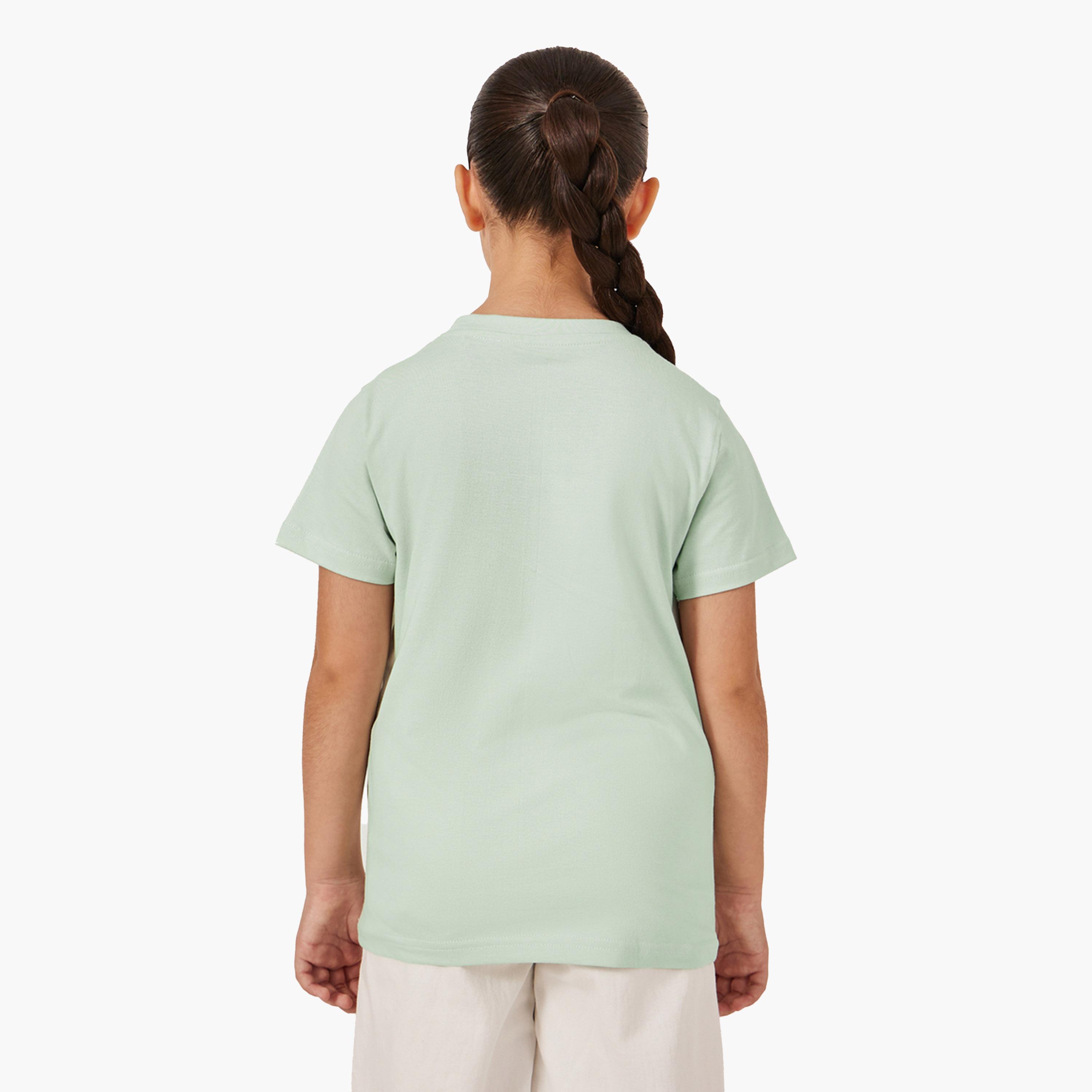 ستايلي-  تي شيرت بأكمام قصيرة وطبعة جرافيكية-girls-clothing-tshirts-image-4