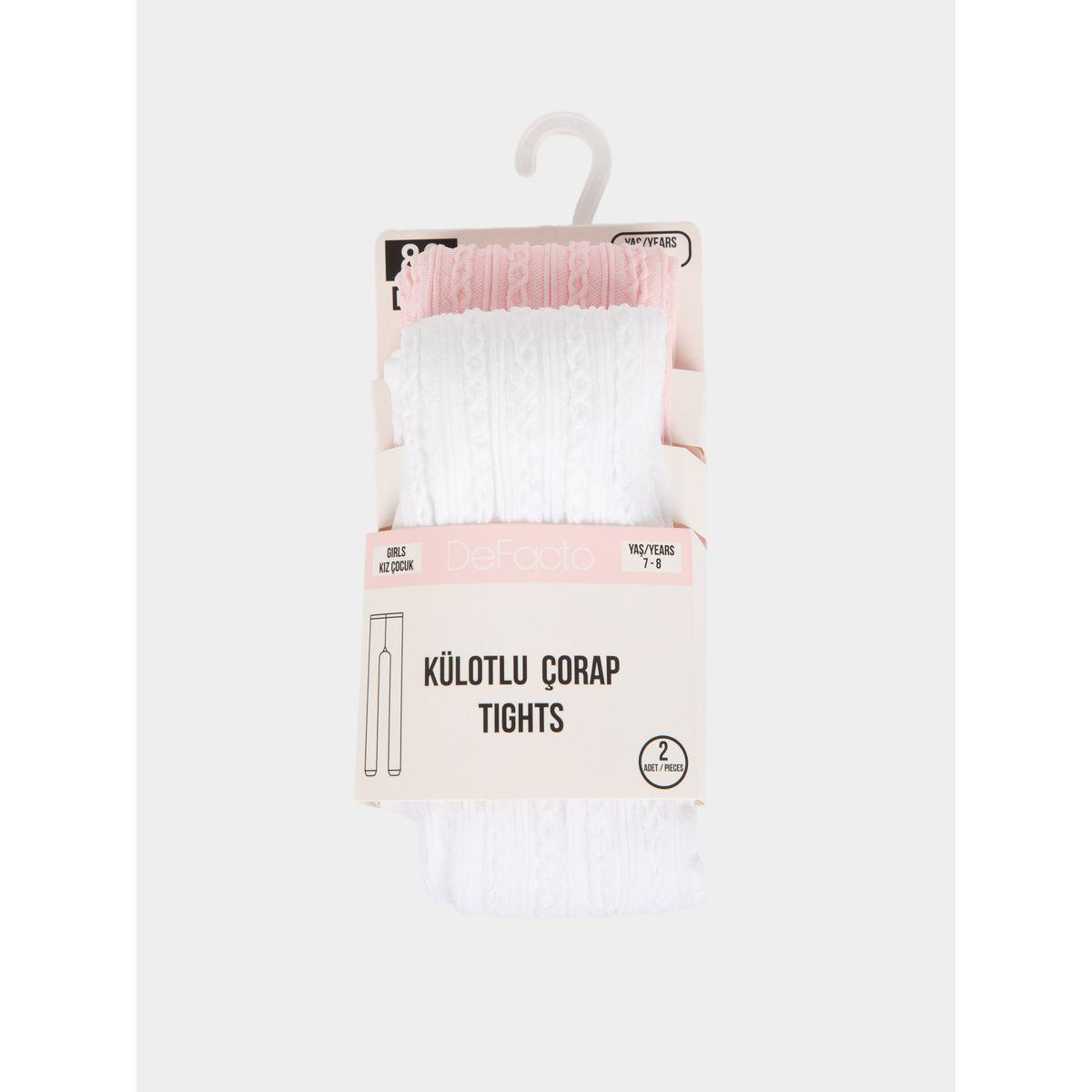 DeFacto X Styli  Set of 2 - Textured Tights Socks-girls-accessories-socks-image-1