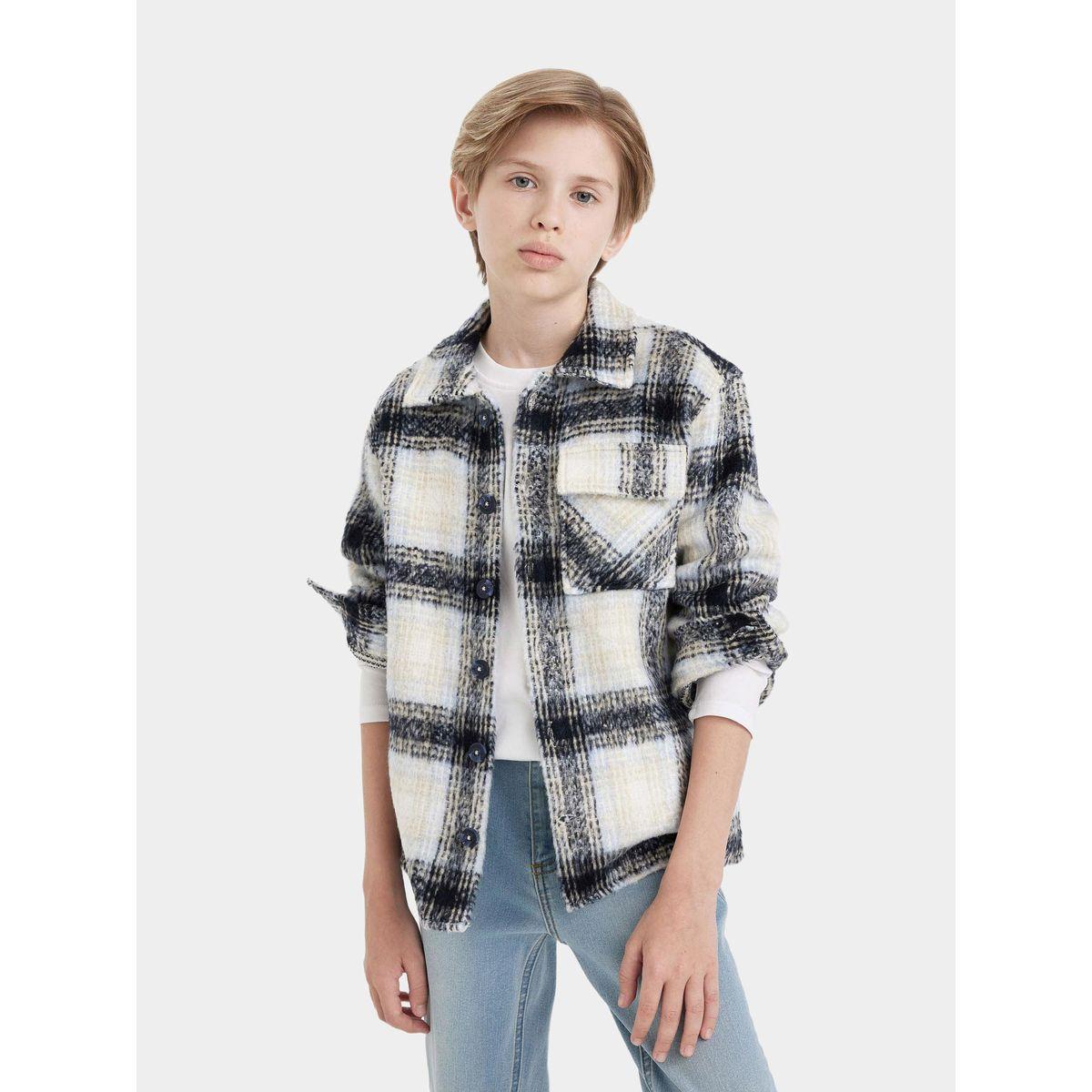 قميص فضفاض بطبعة مربعات وأكمام طويلة ديفاكتو × ستايلي-boys-clothing-shirts-image-6